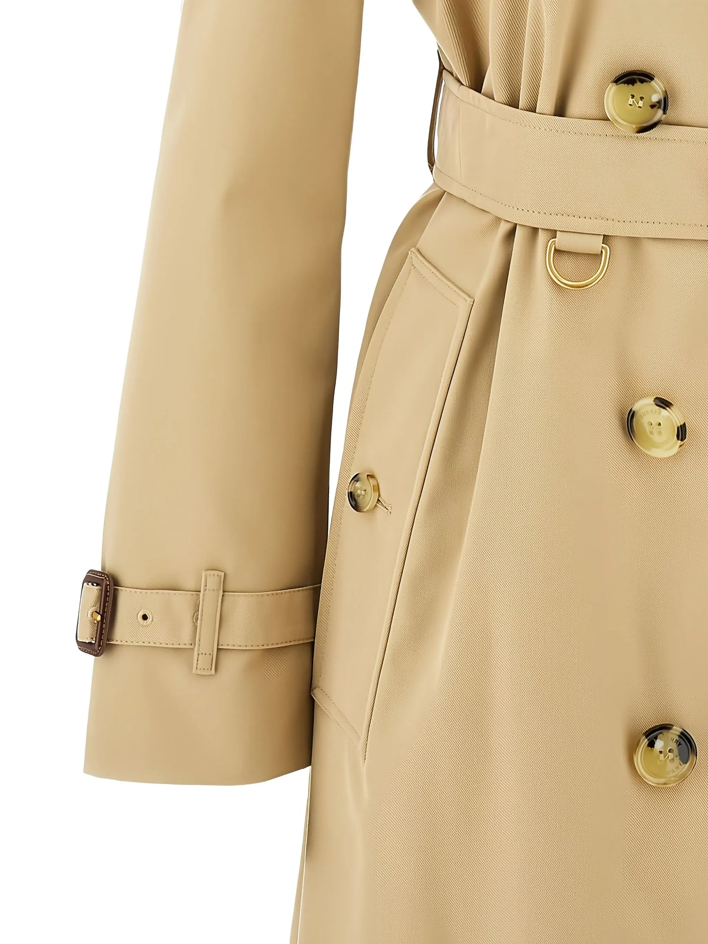 double-breasted cotton trench coat