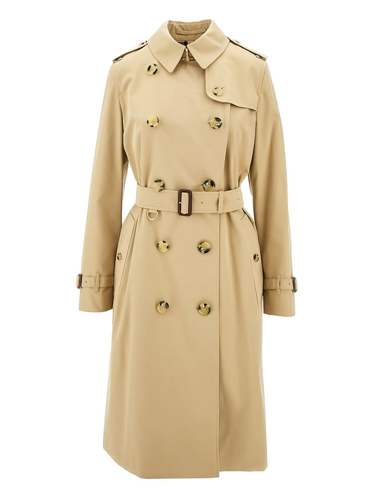 double-breasted cotton trench coat