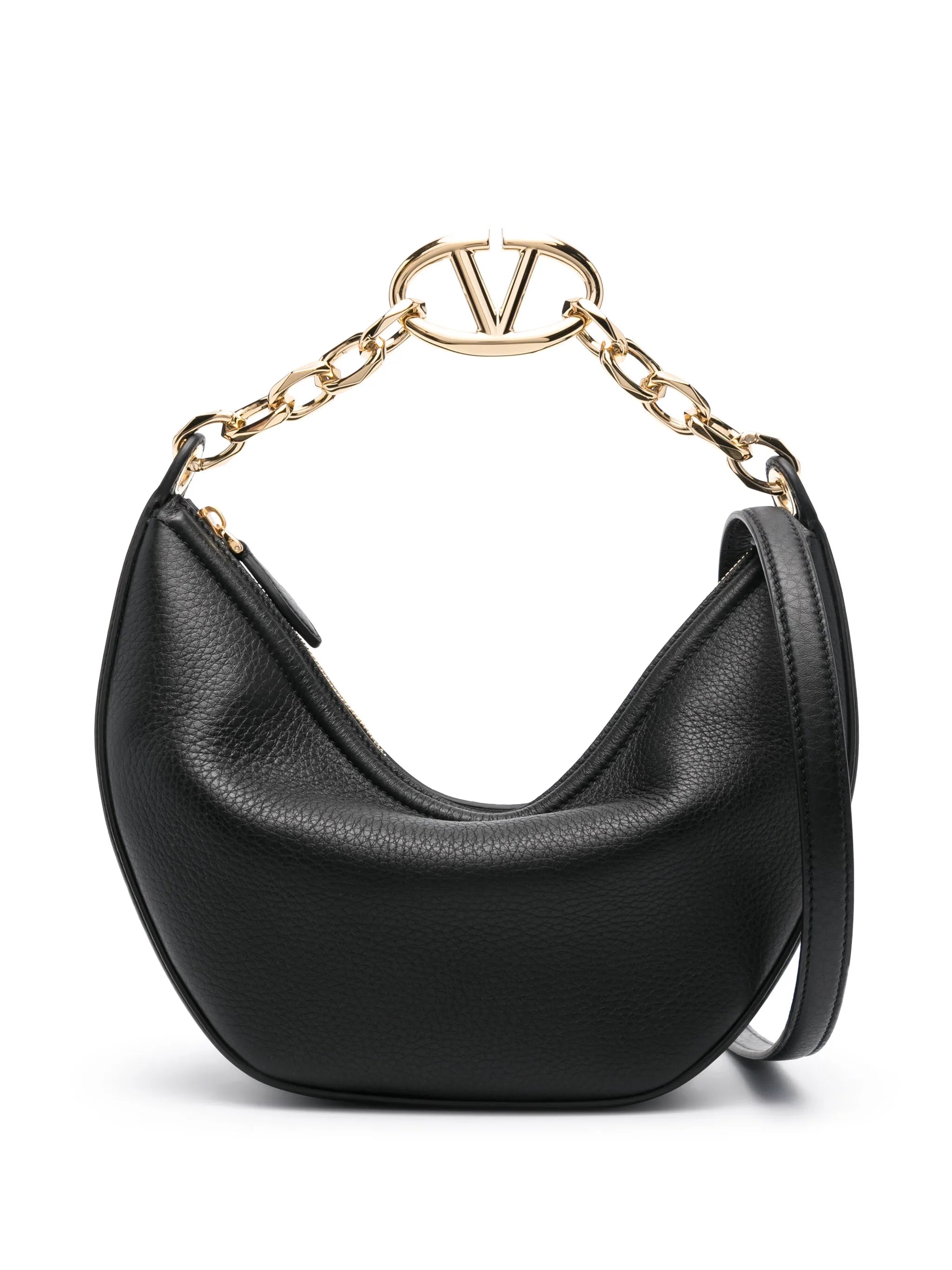 VLogo leather shoulder bag