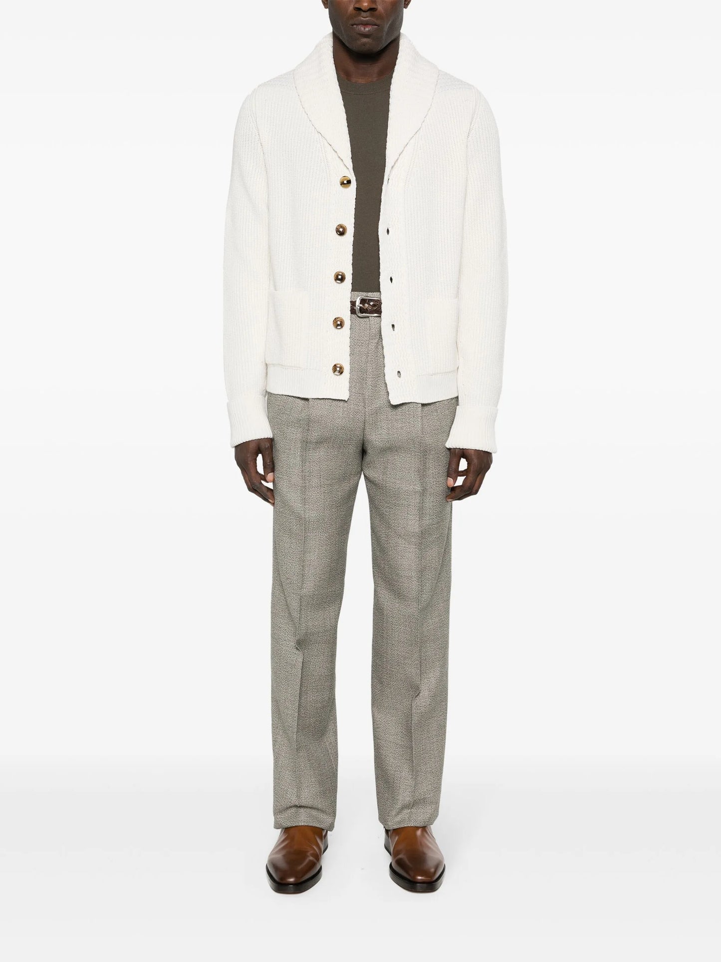 white cardigan