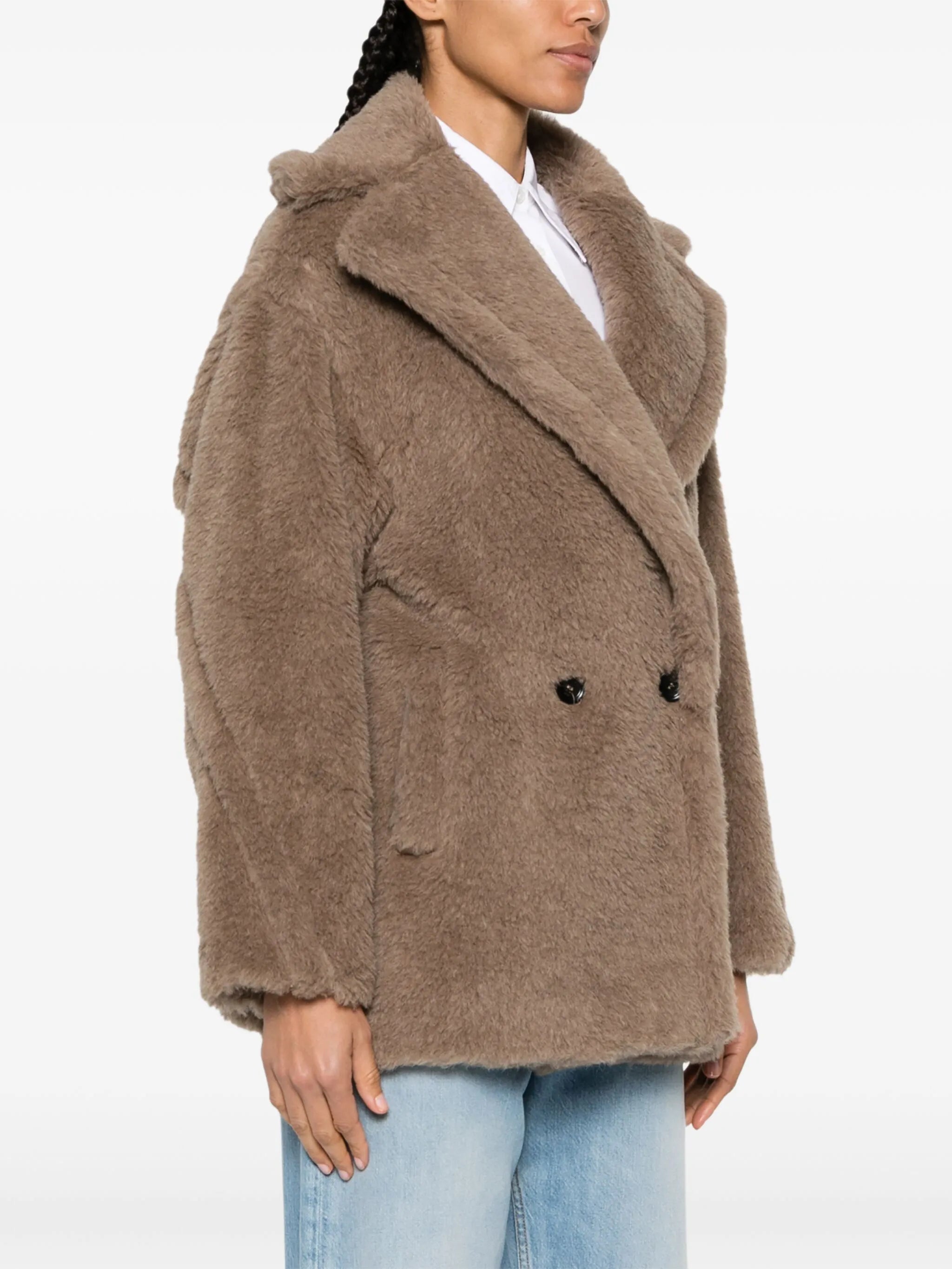 Espero faux-fur double-breasted coat