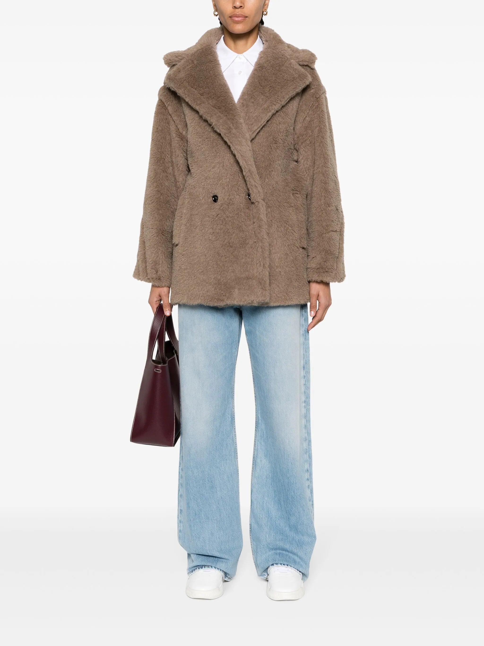 Espero faux-fur double-breasted coat