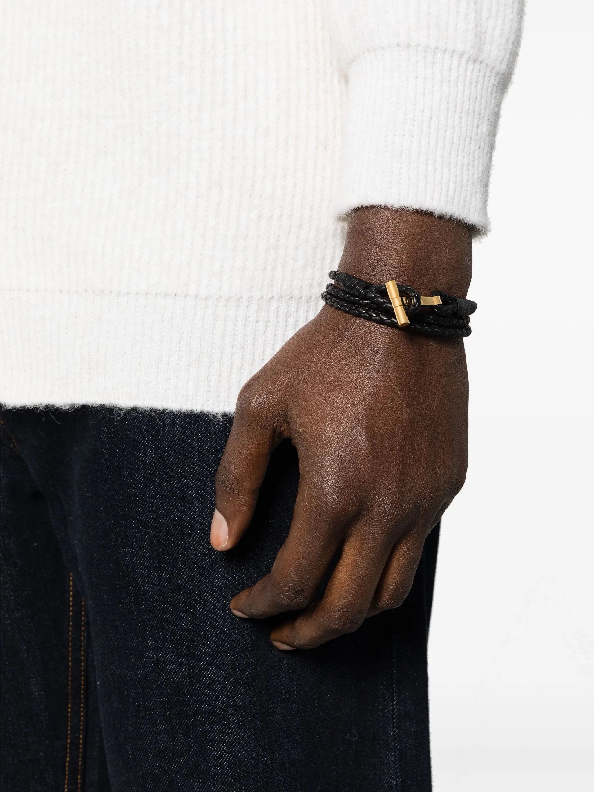 T-logo braided bracelet
