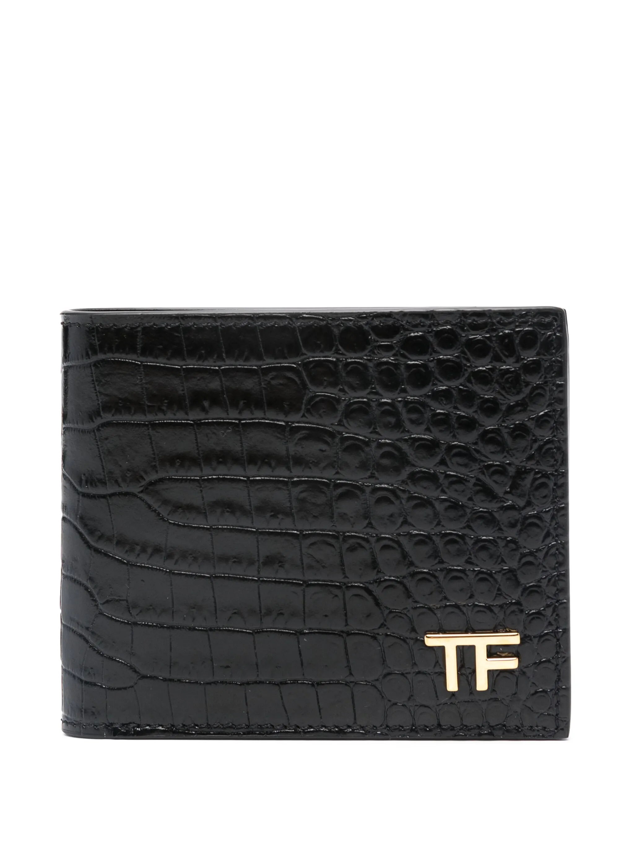 logo-plaque leather wallet