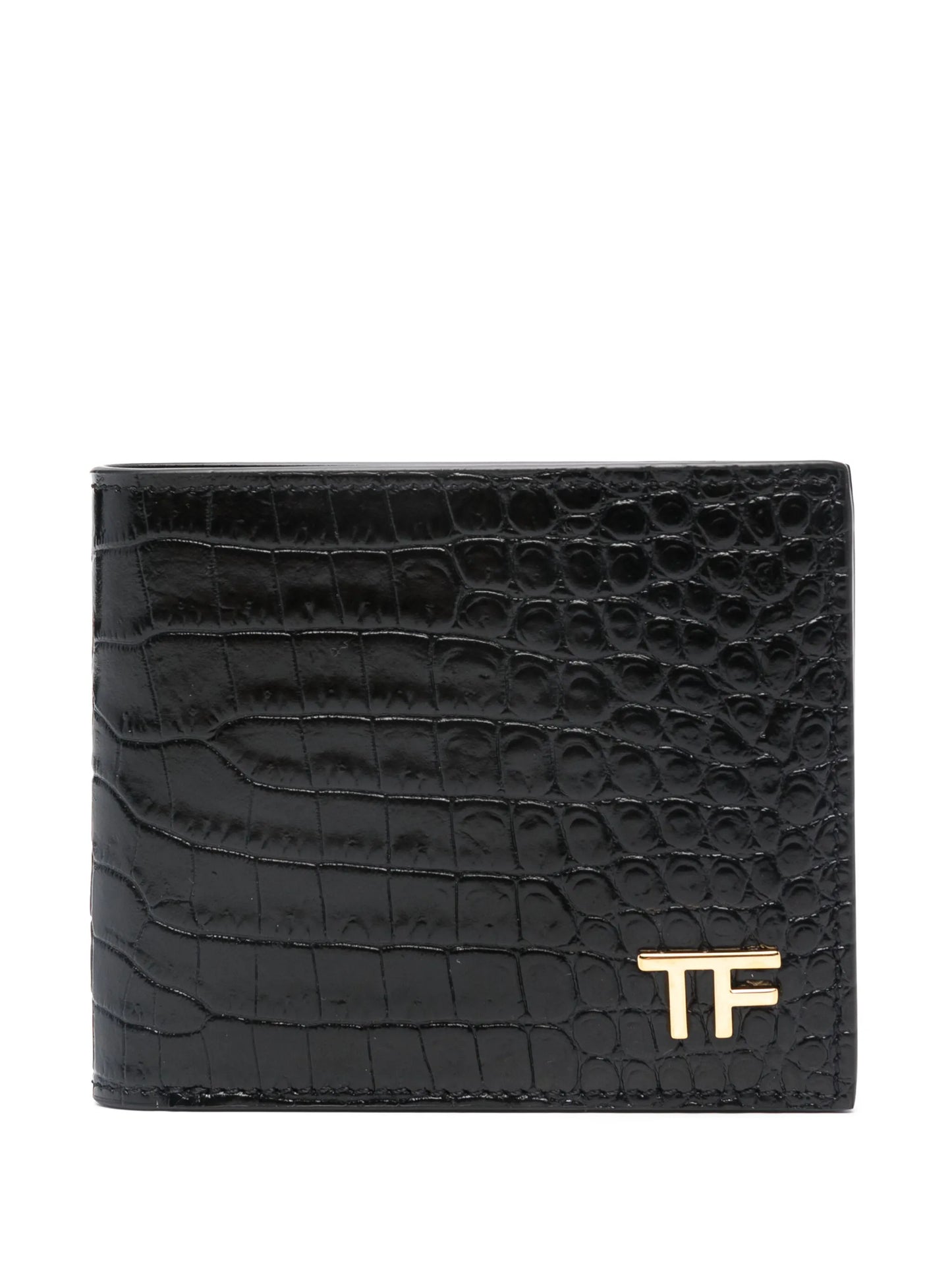 logo-plaque leather wallet