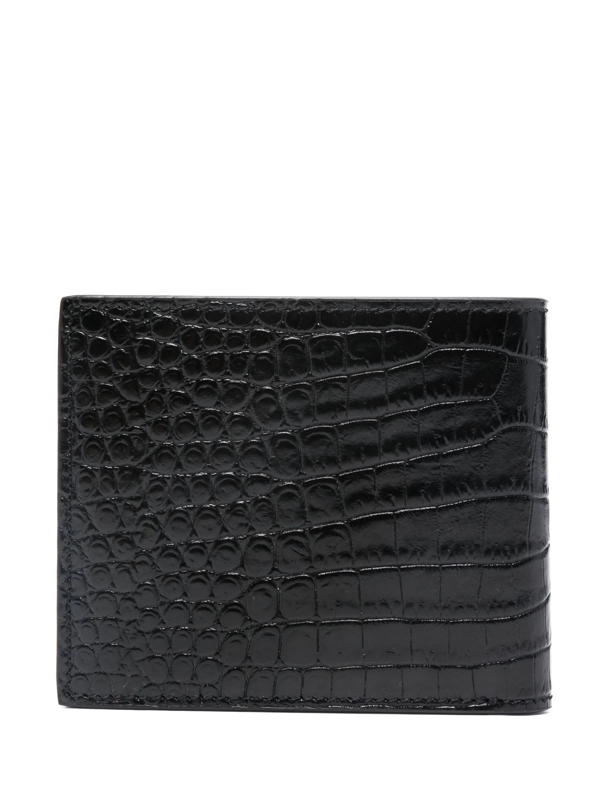 logo-plaque leather wallet