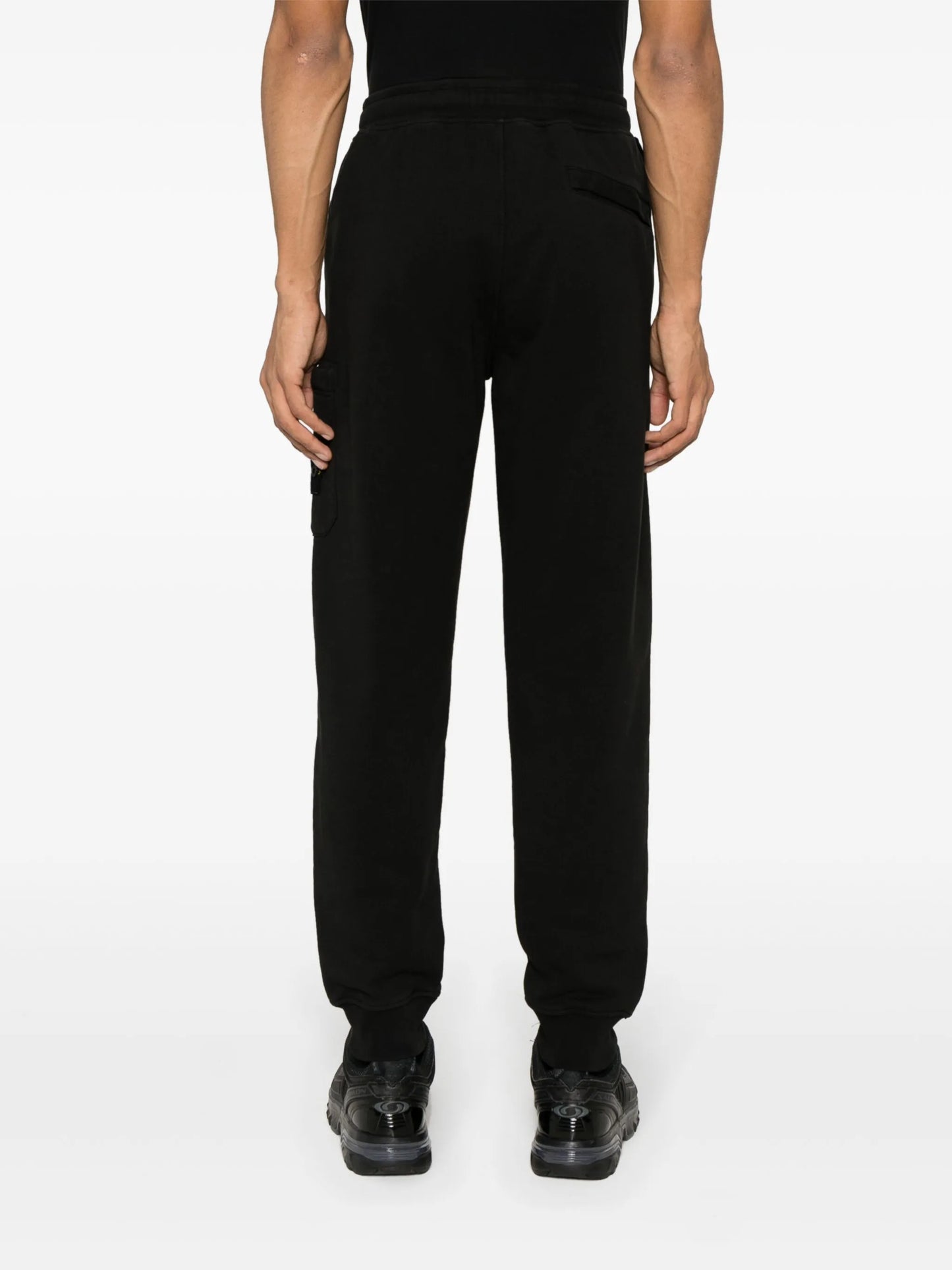 Compass-appliqué cotton track pants