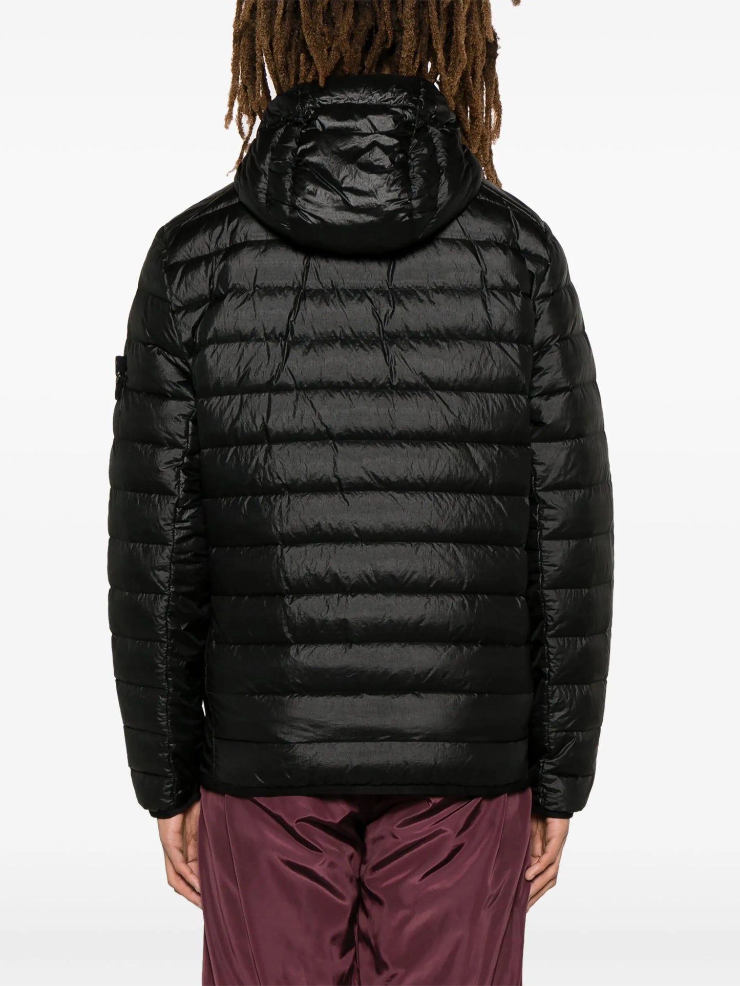 Compass-patch puffed jacket