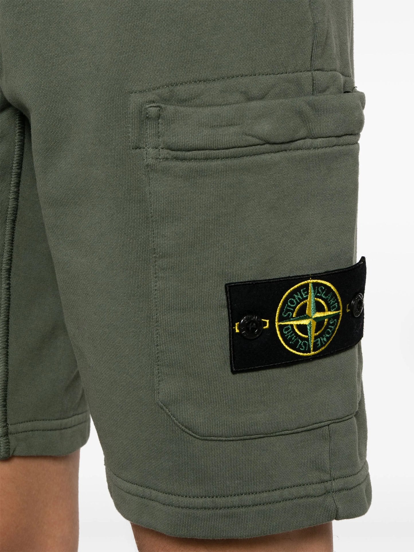 Compass-appliqué cotton shorts