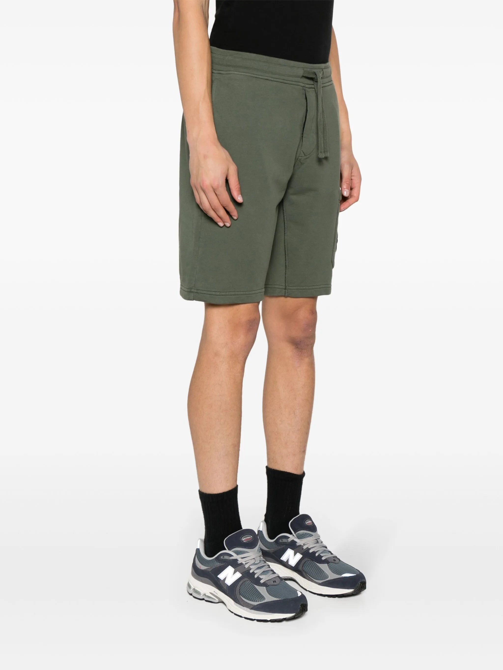 Compass-appliqué cotton shorts
