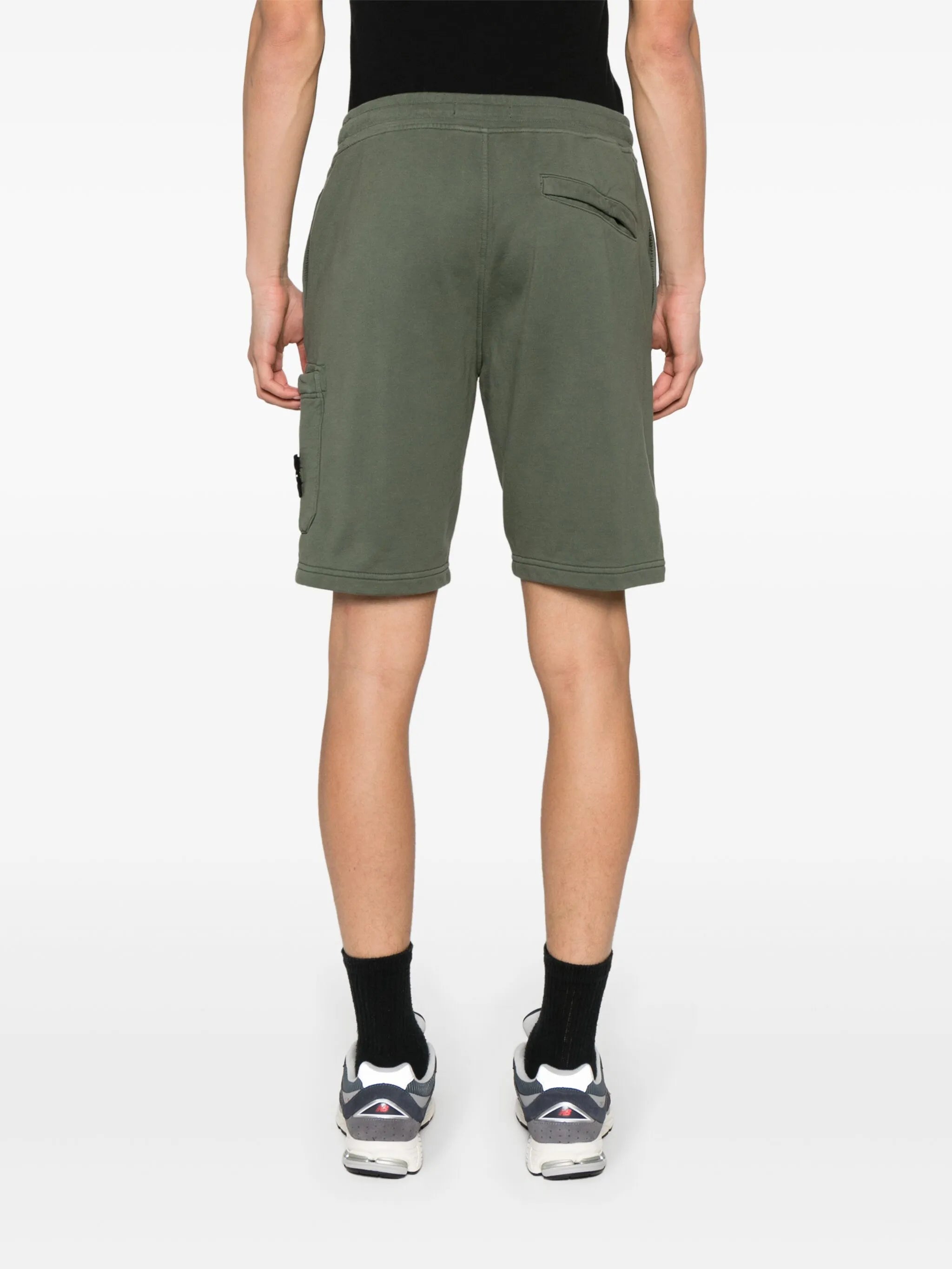 Compass-appliqué cotton shorts
