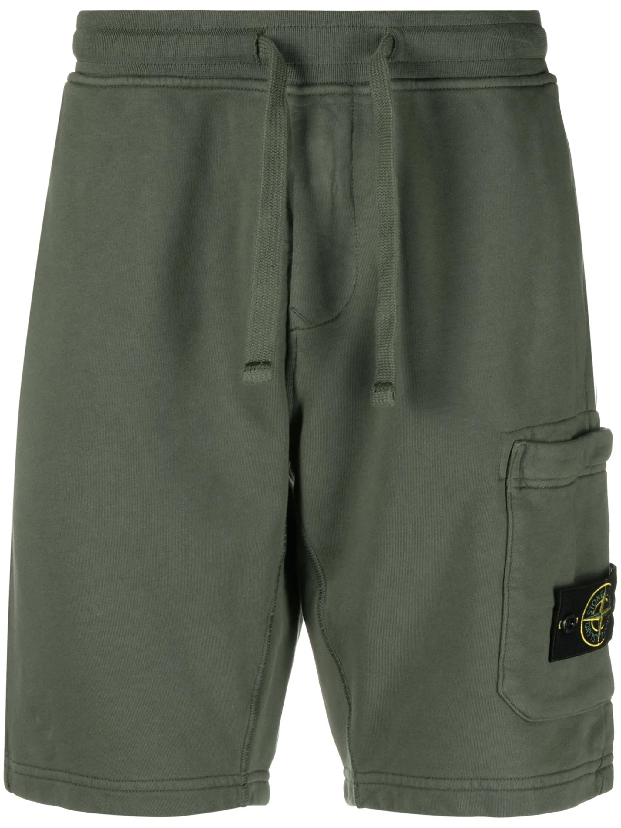 Compass-appliqué cotton shorts