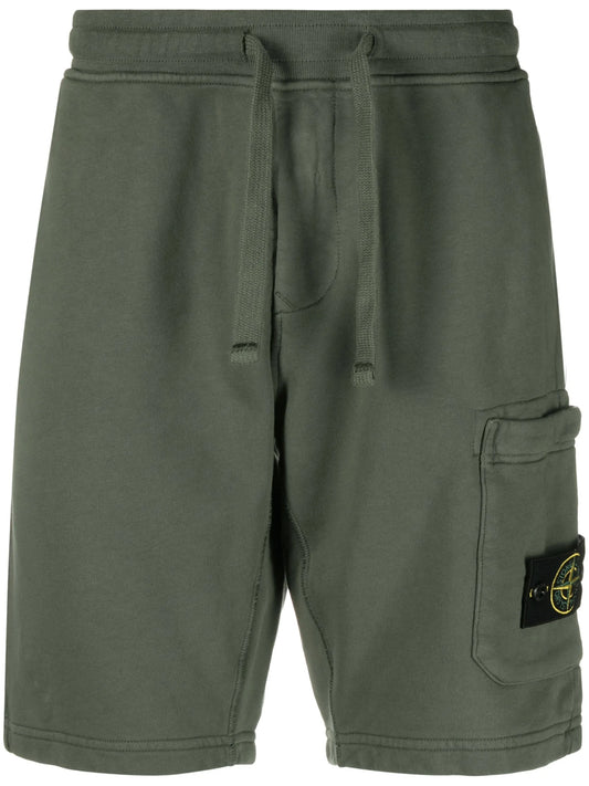Compass-appliqué cotton shorts