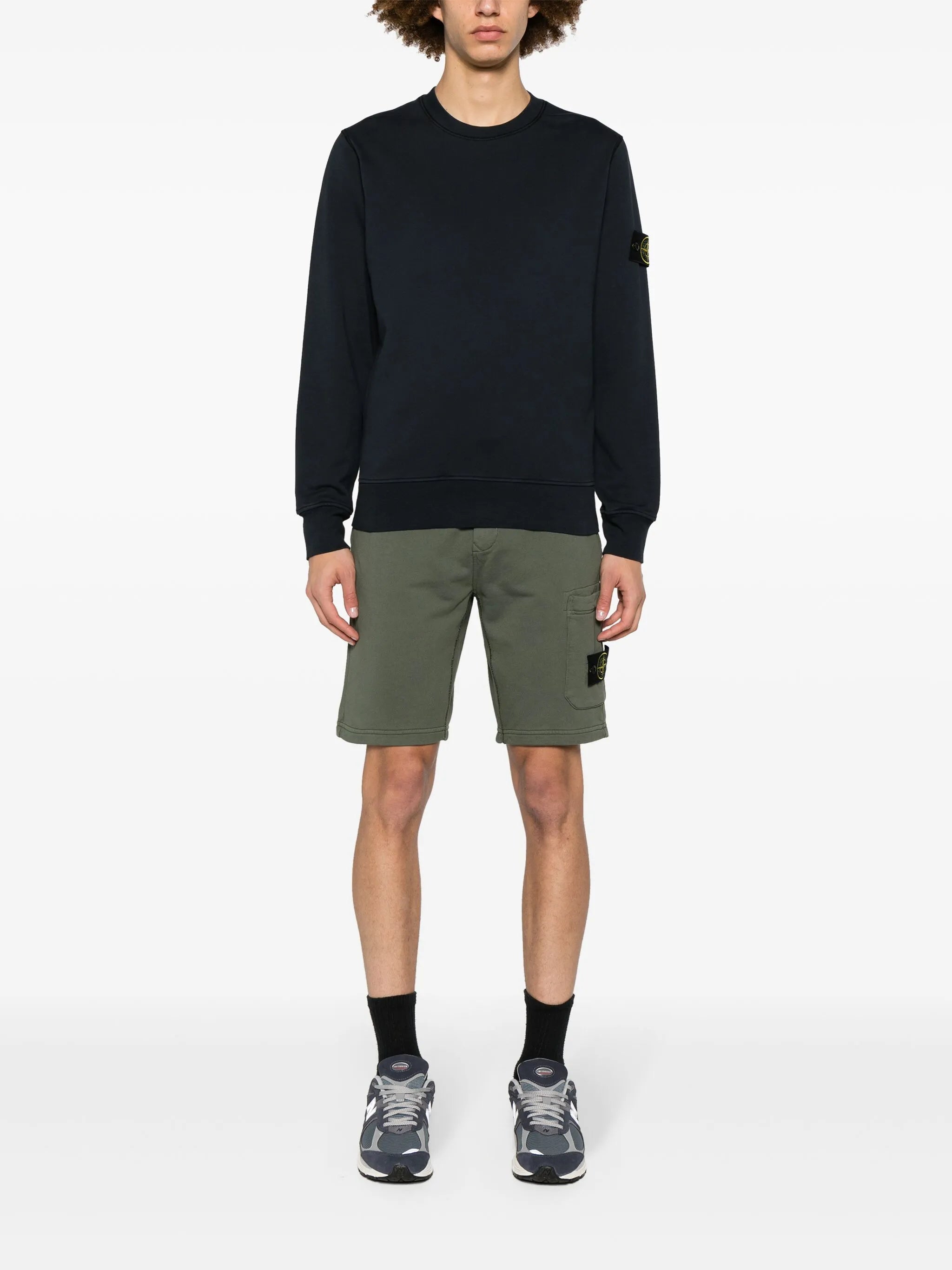 Compass-appliqué cotton sweatshirt