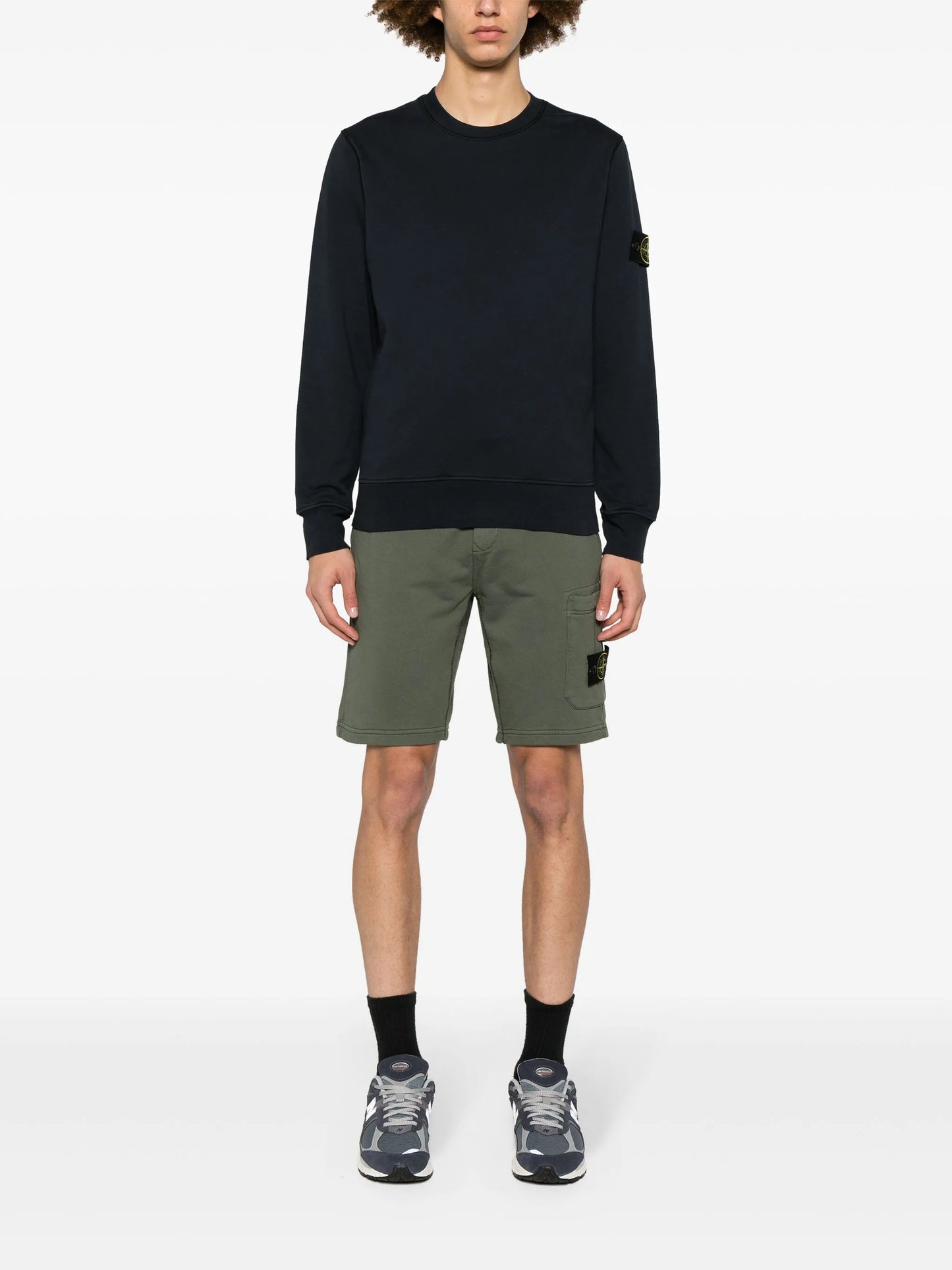 Compass-appliqué cotton sweatshirt