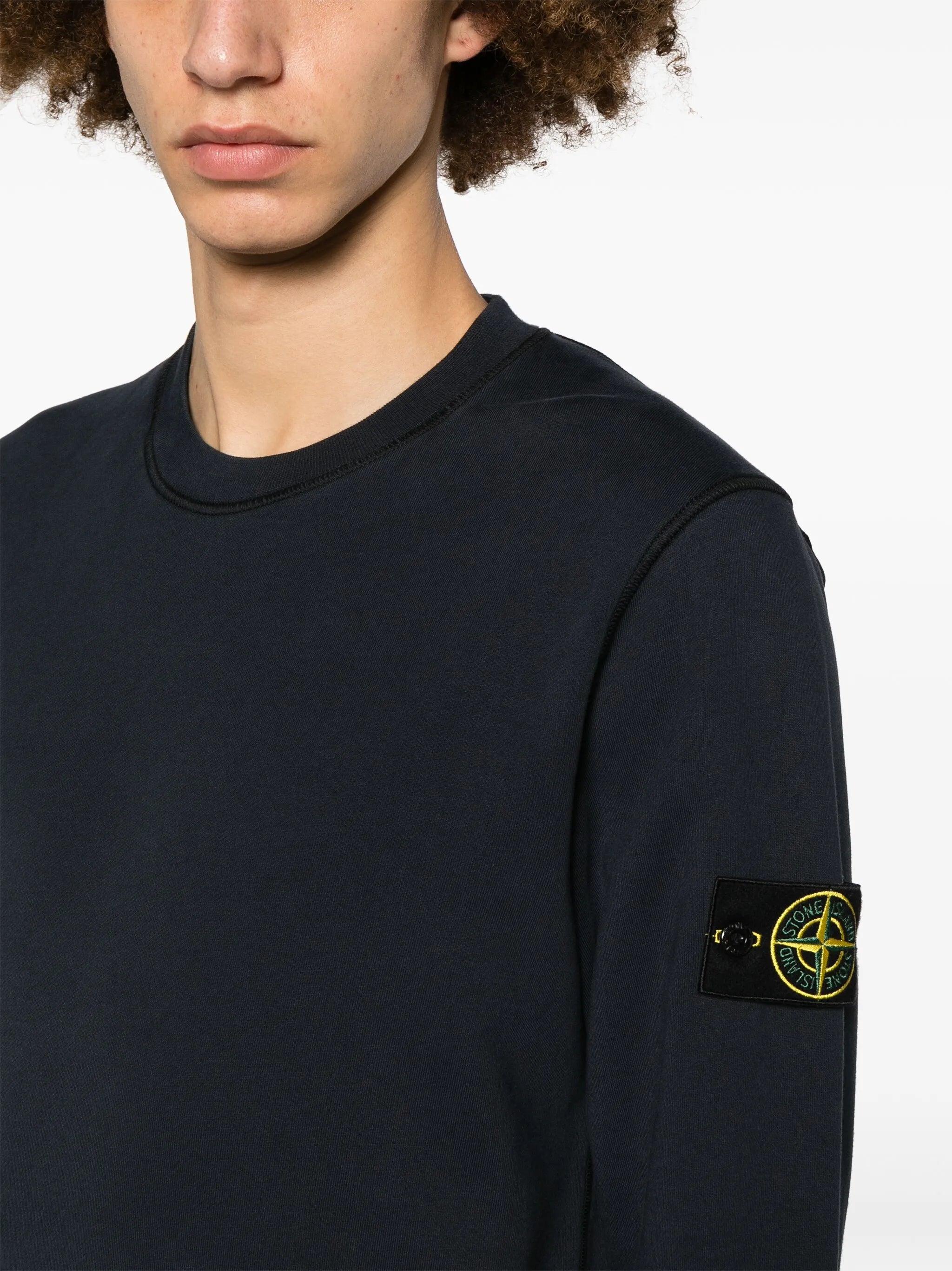 Compass-appliqué cotton sweatshirt
