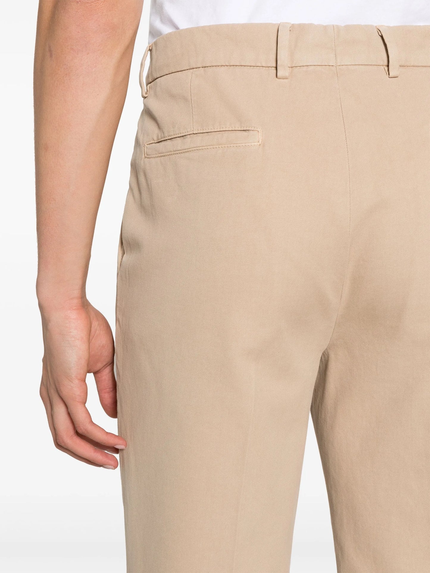 mid-rise cotton chino trousers