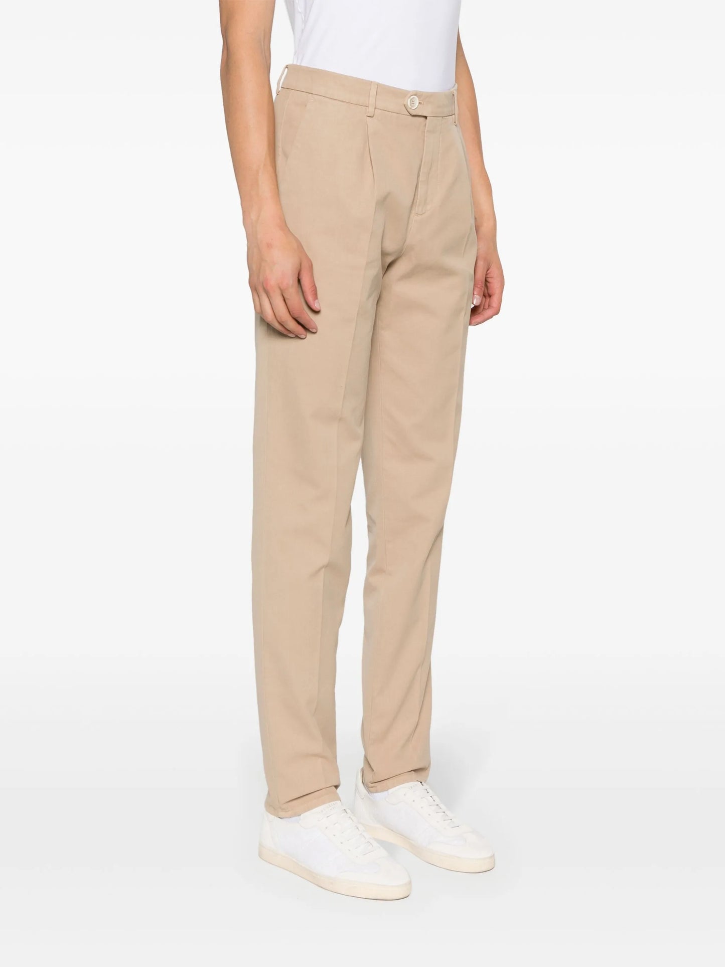 mid-rise cotton chino trousers