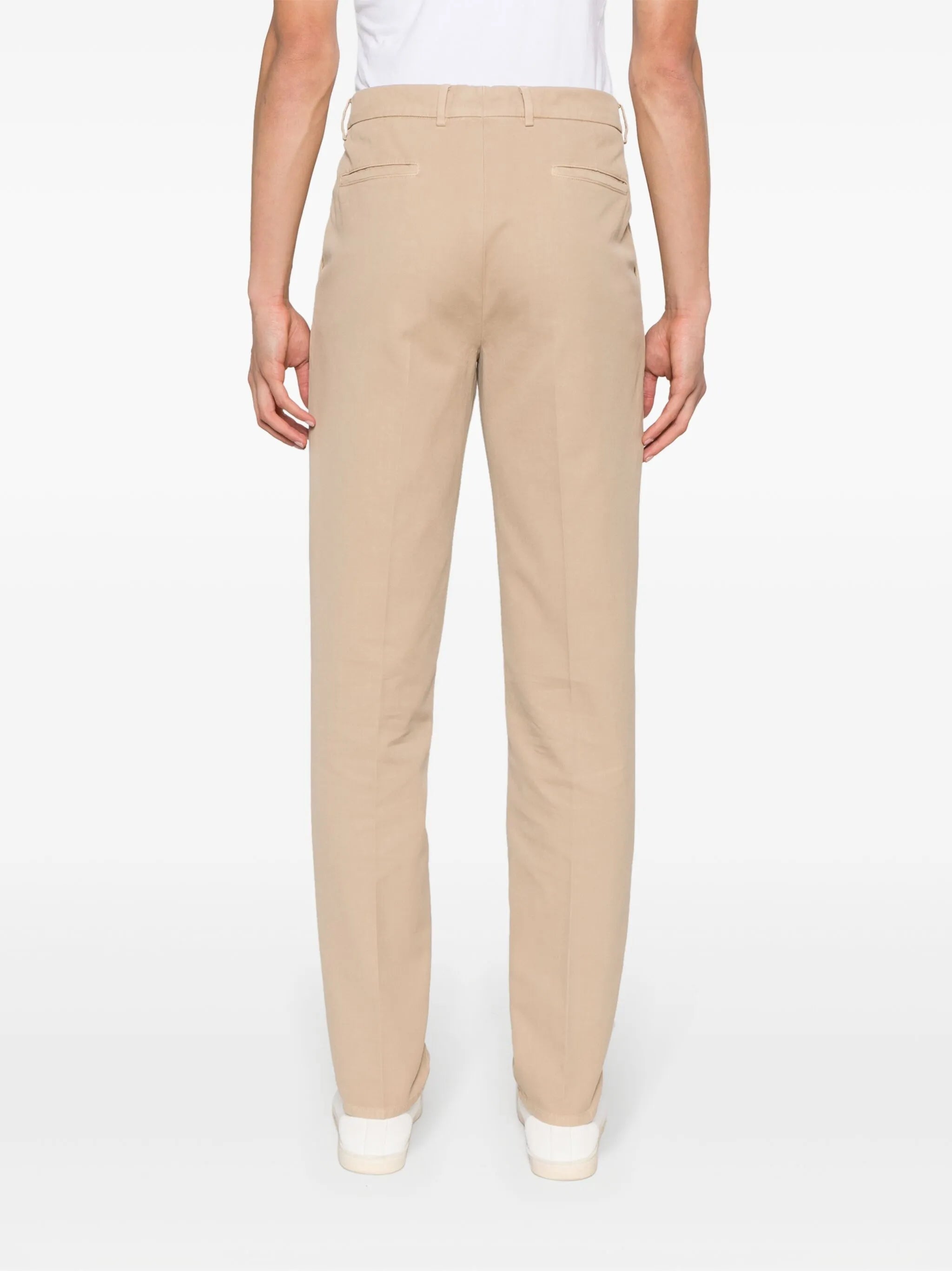 mid-rise cotton chino trousers