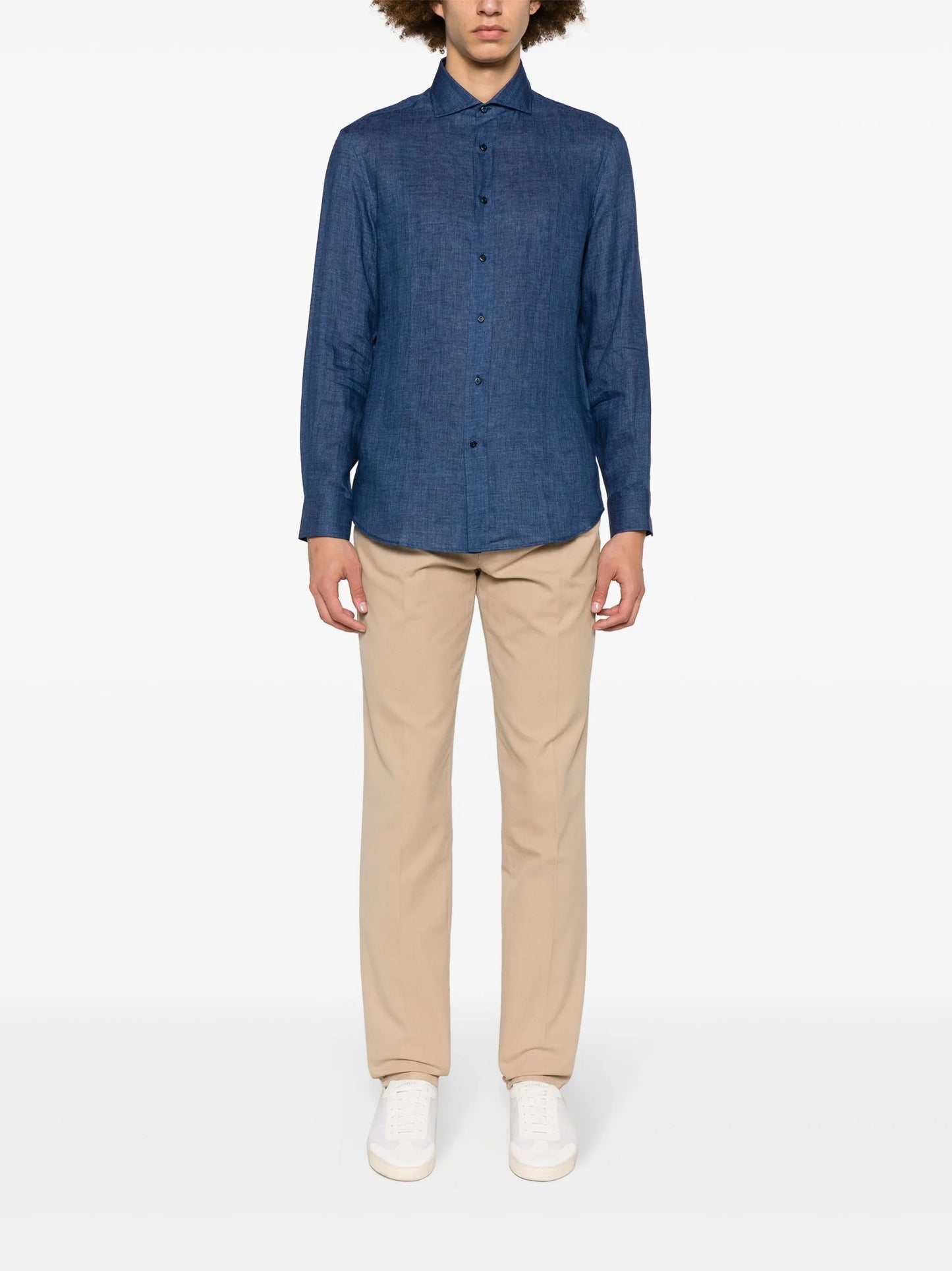 mid-rise cotton chino trousers