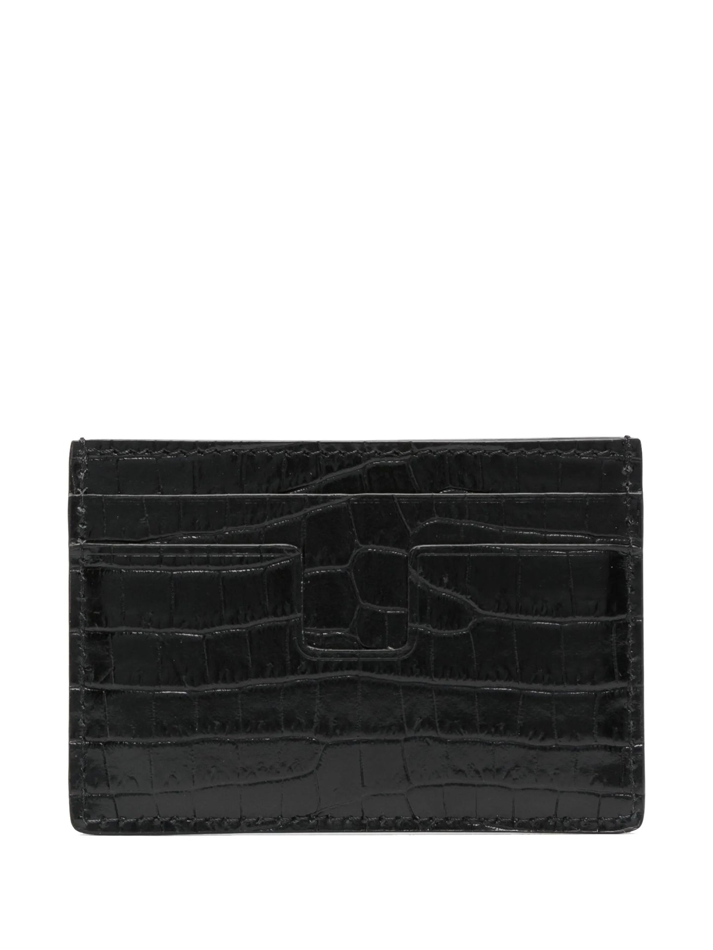 logo-plaque leather cardholder