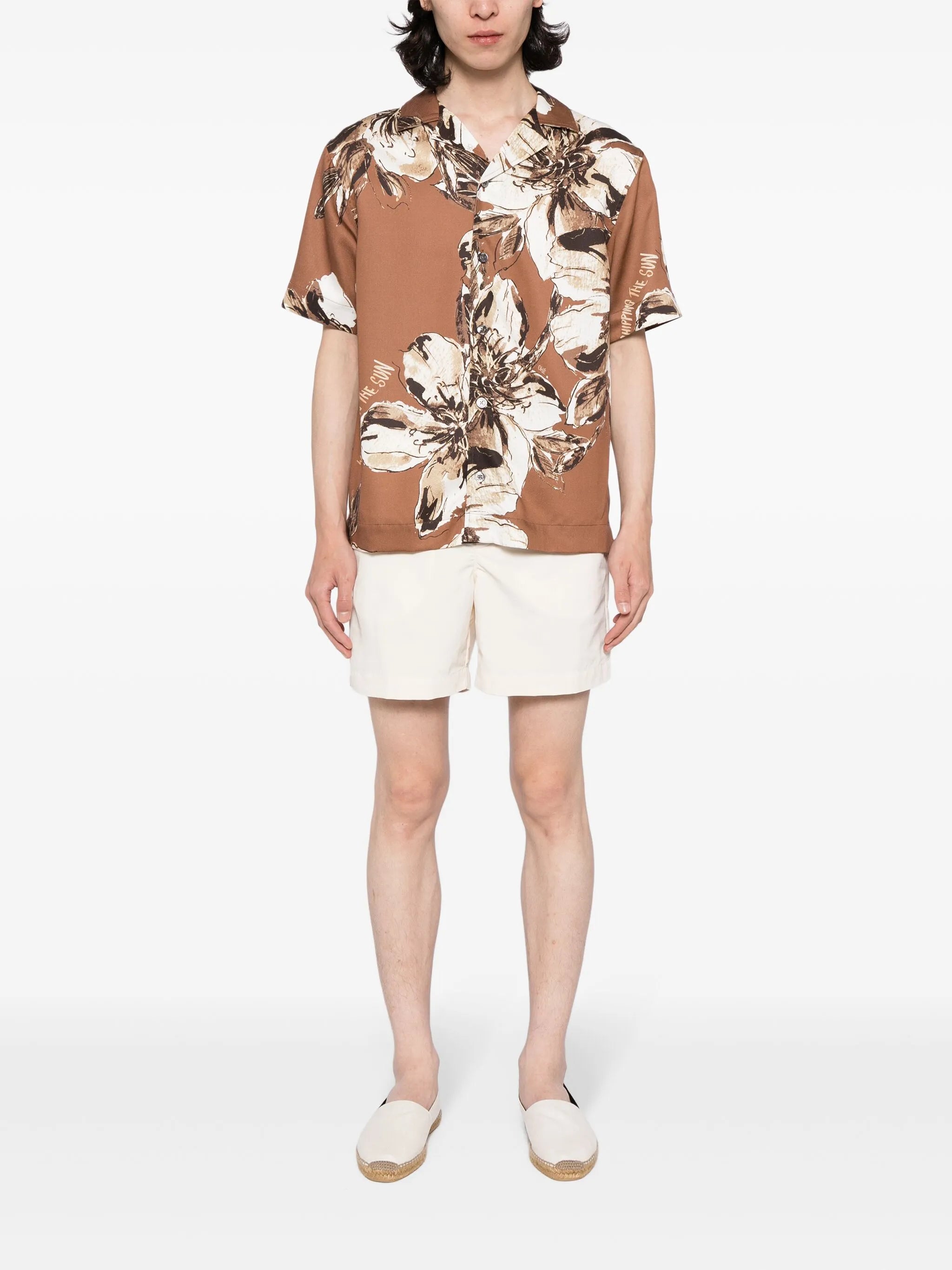 elasticated-waist swim shorts