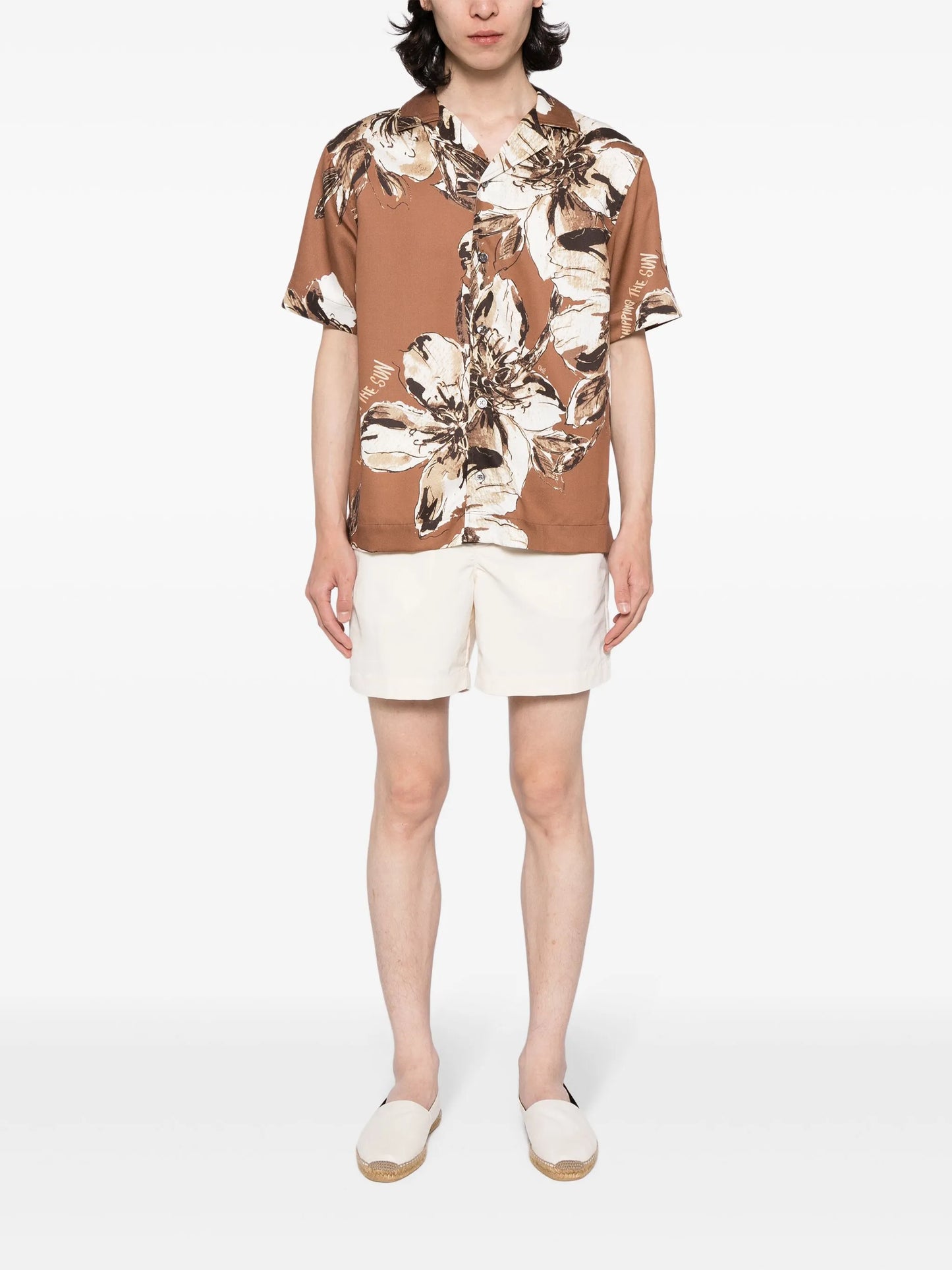 elasticated-waist swim shorts