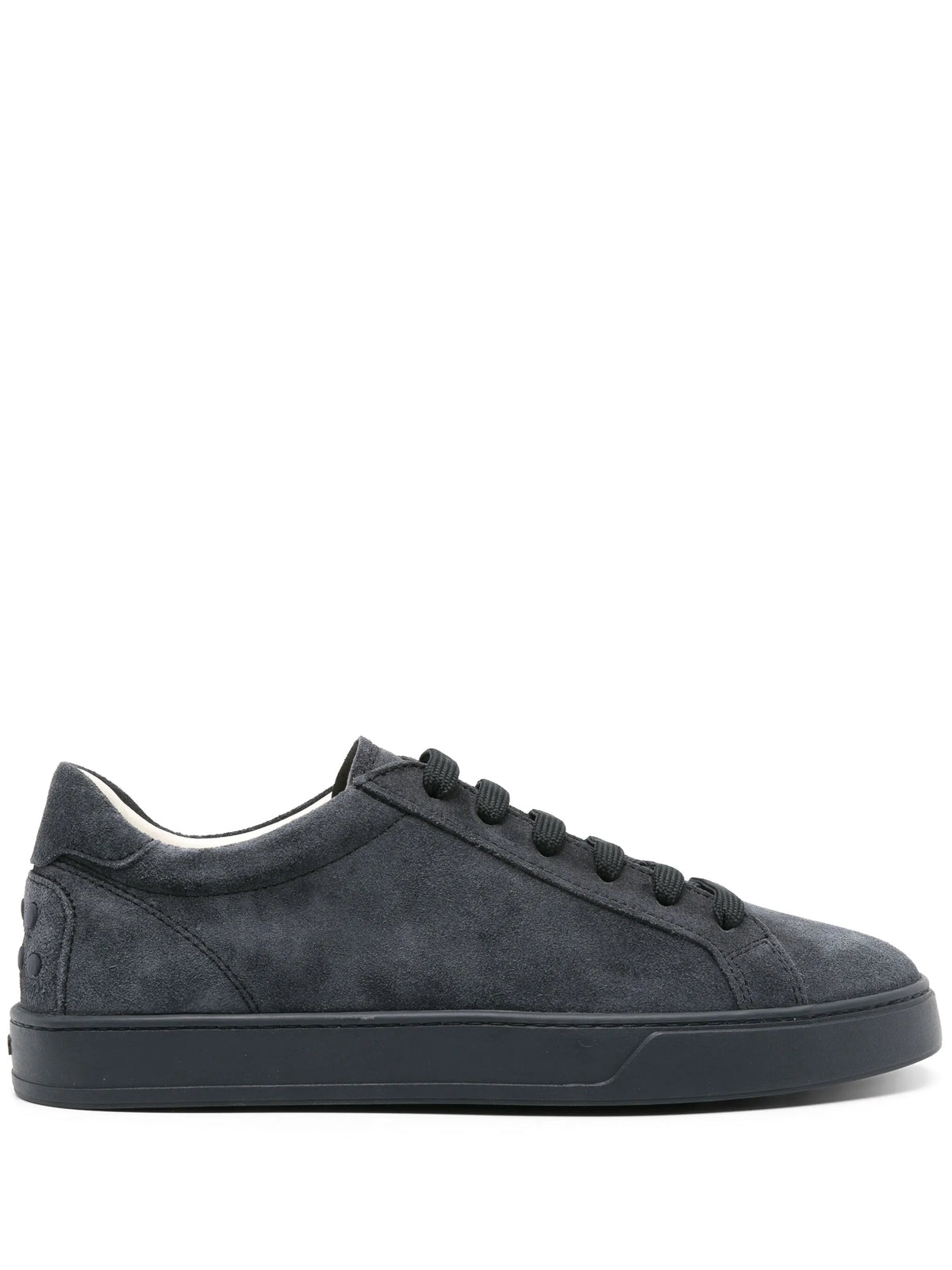 logo-embossed suede sneakers