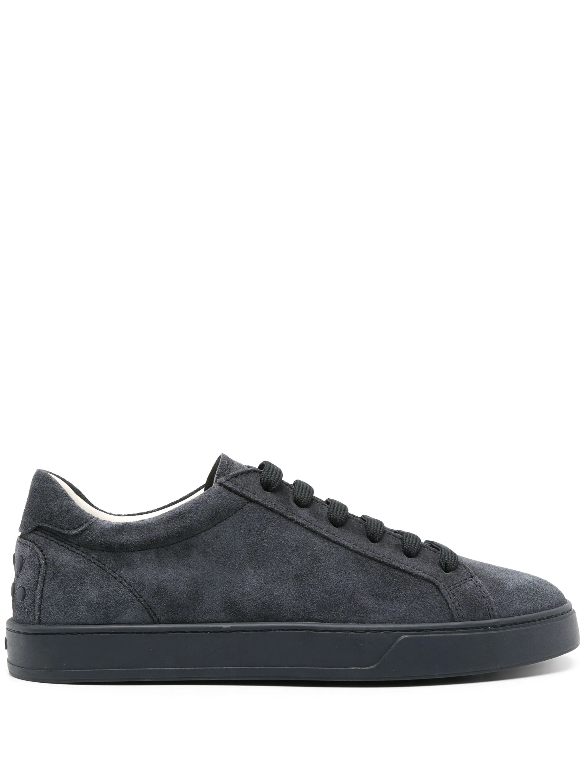 logo-embossed suede sneakers