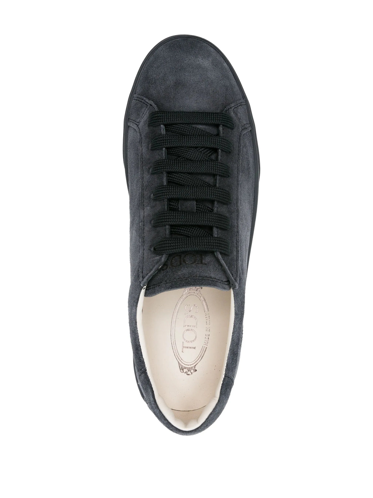 logo-embossed suede sneakers