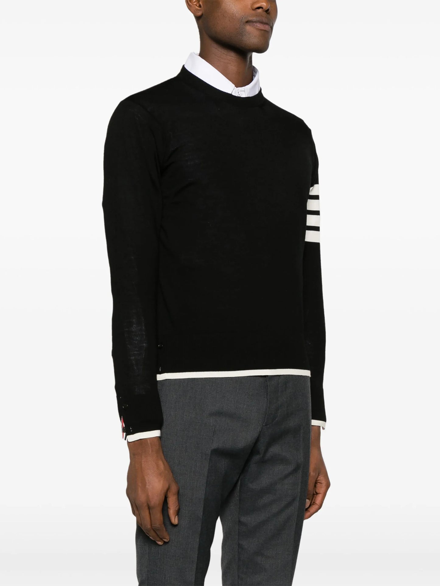 4-Bar stripe virgin wool jumper