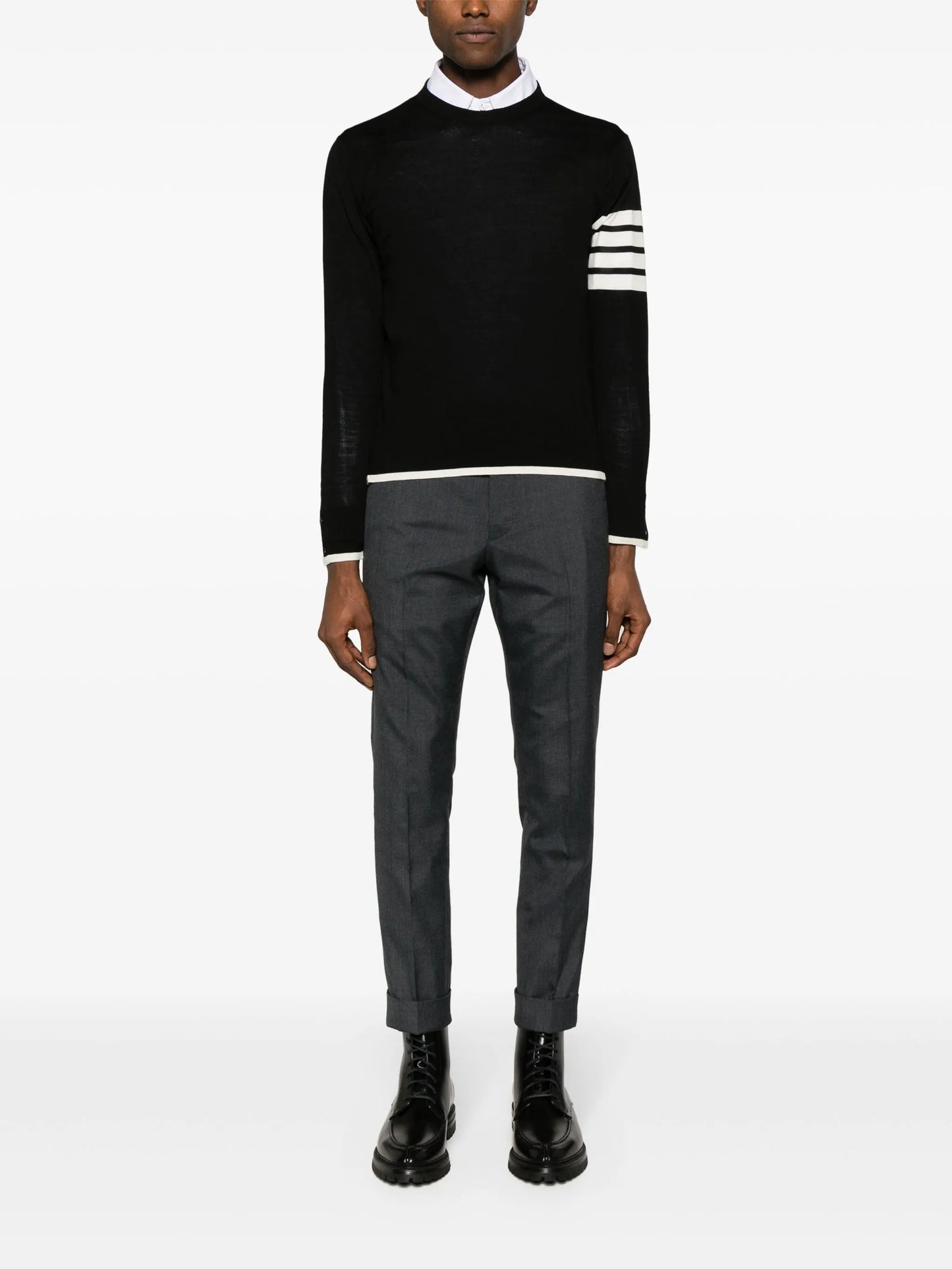4-Bar stripe virgin wool jumper