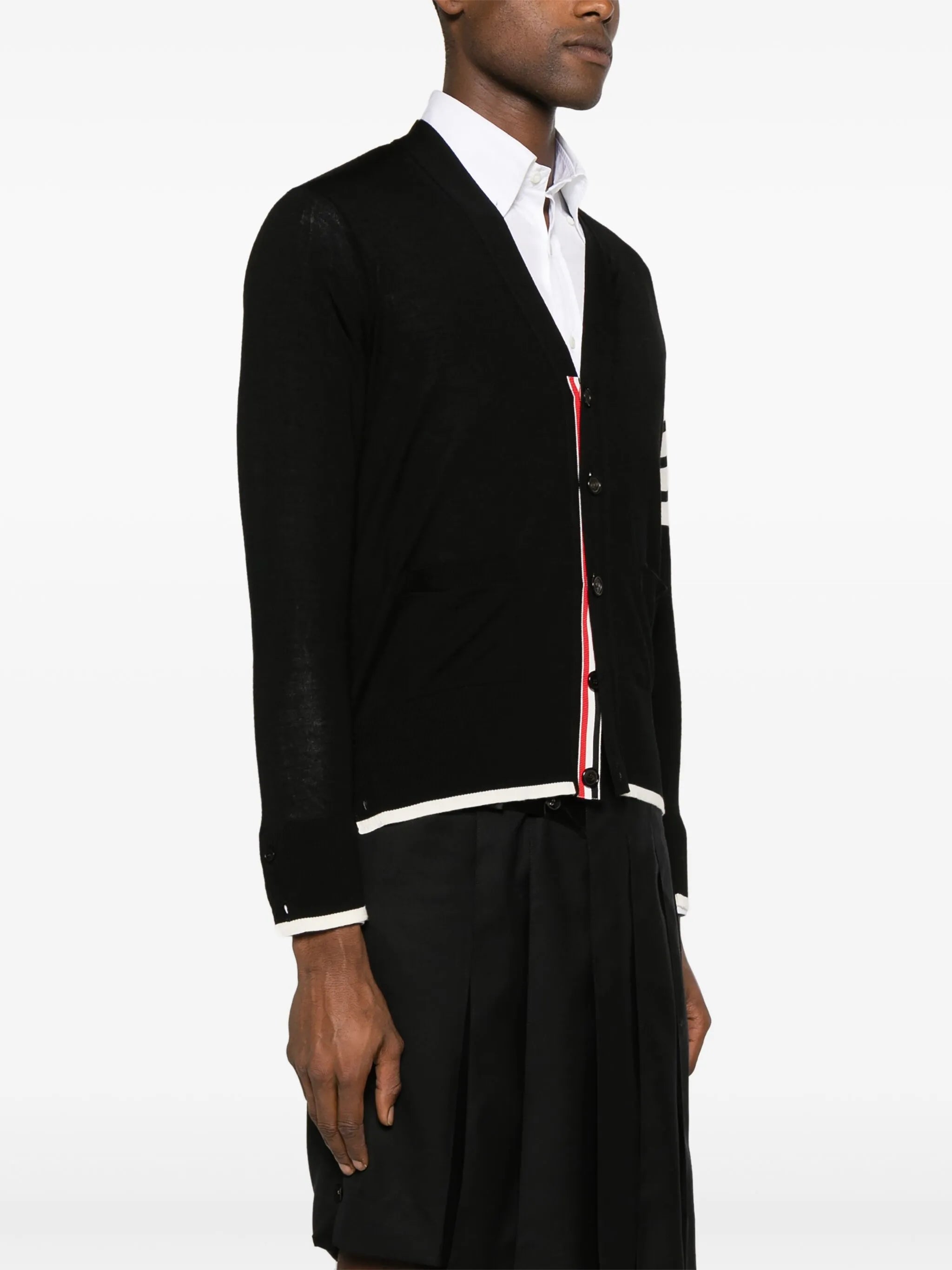 fine merino wool 4-Bar relaxed fit cardigan