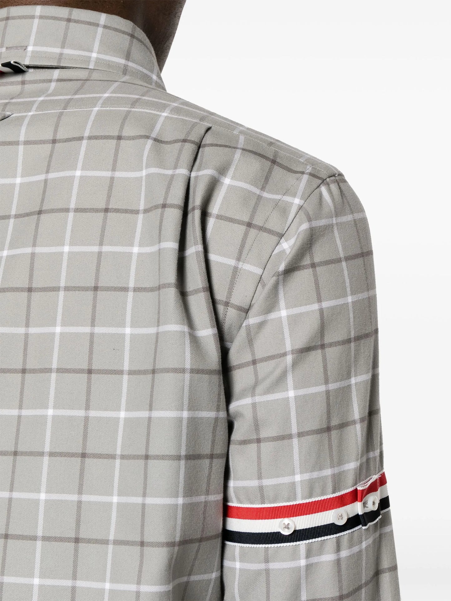 tattersall-checked cotton shirt