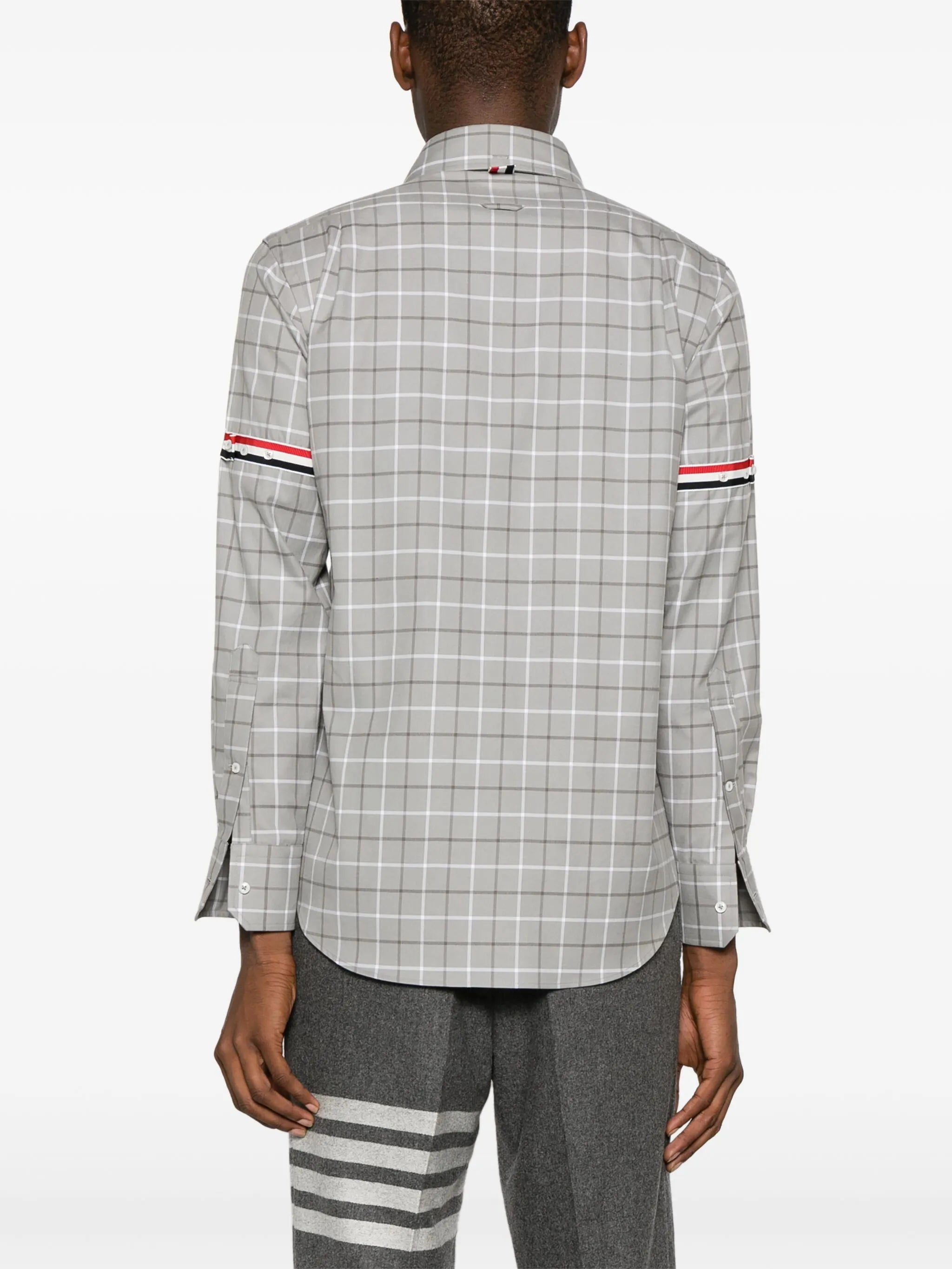 tattersall-checked cotton shirt