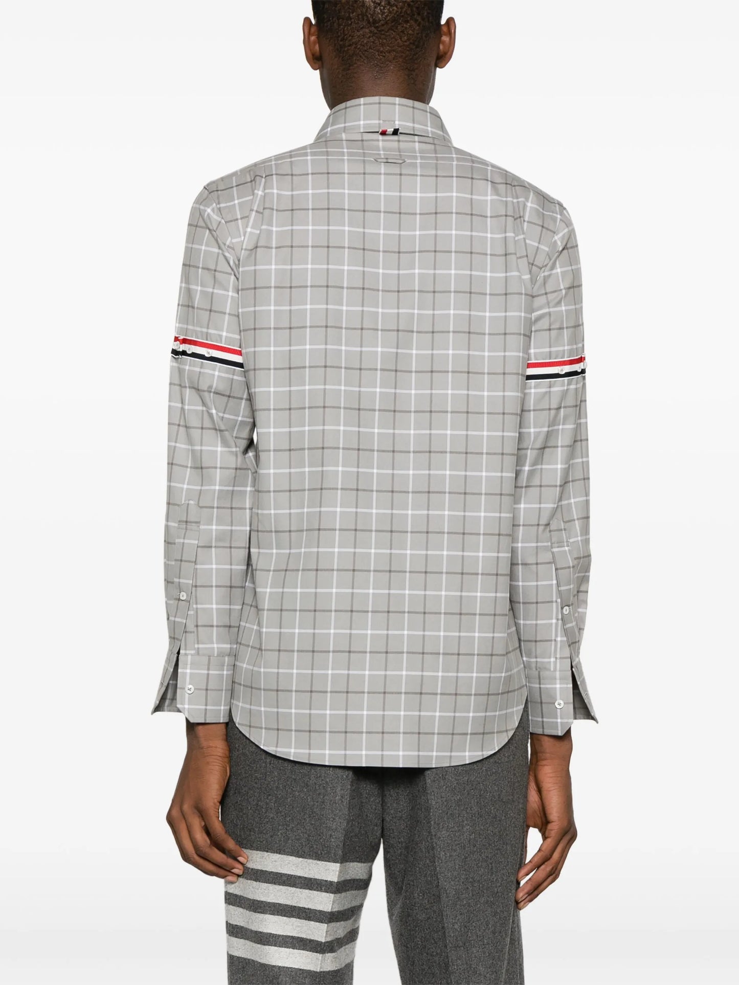 tattersall-checked cotton shirt