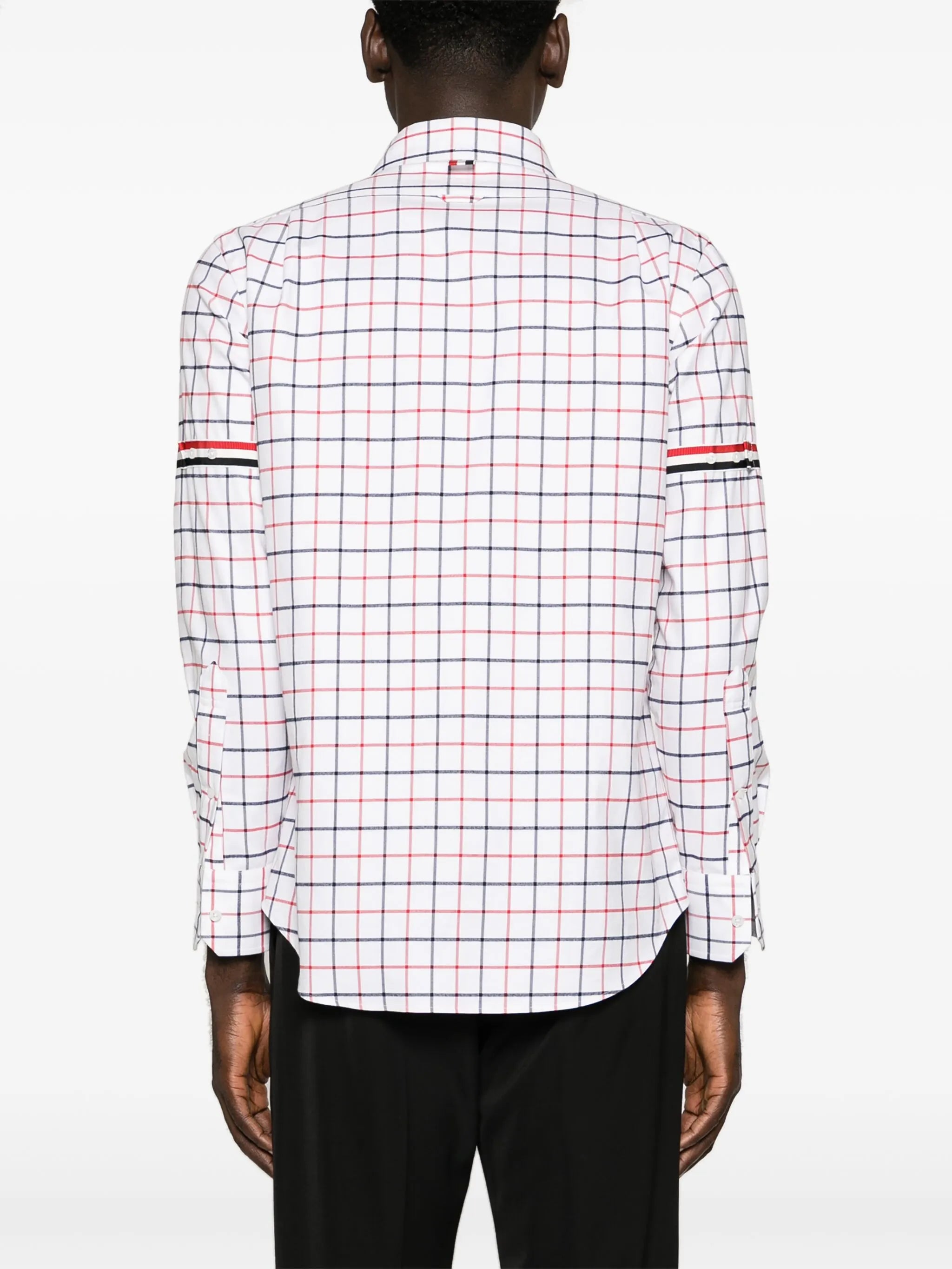 tattersall-checked cotton shirt