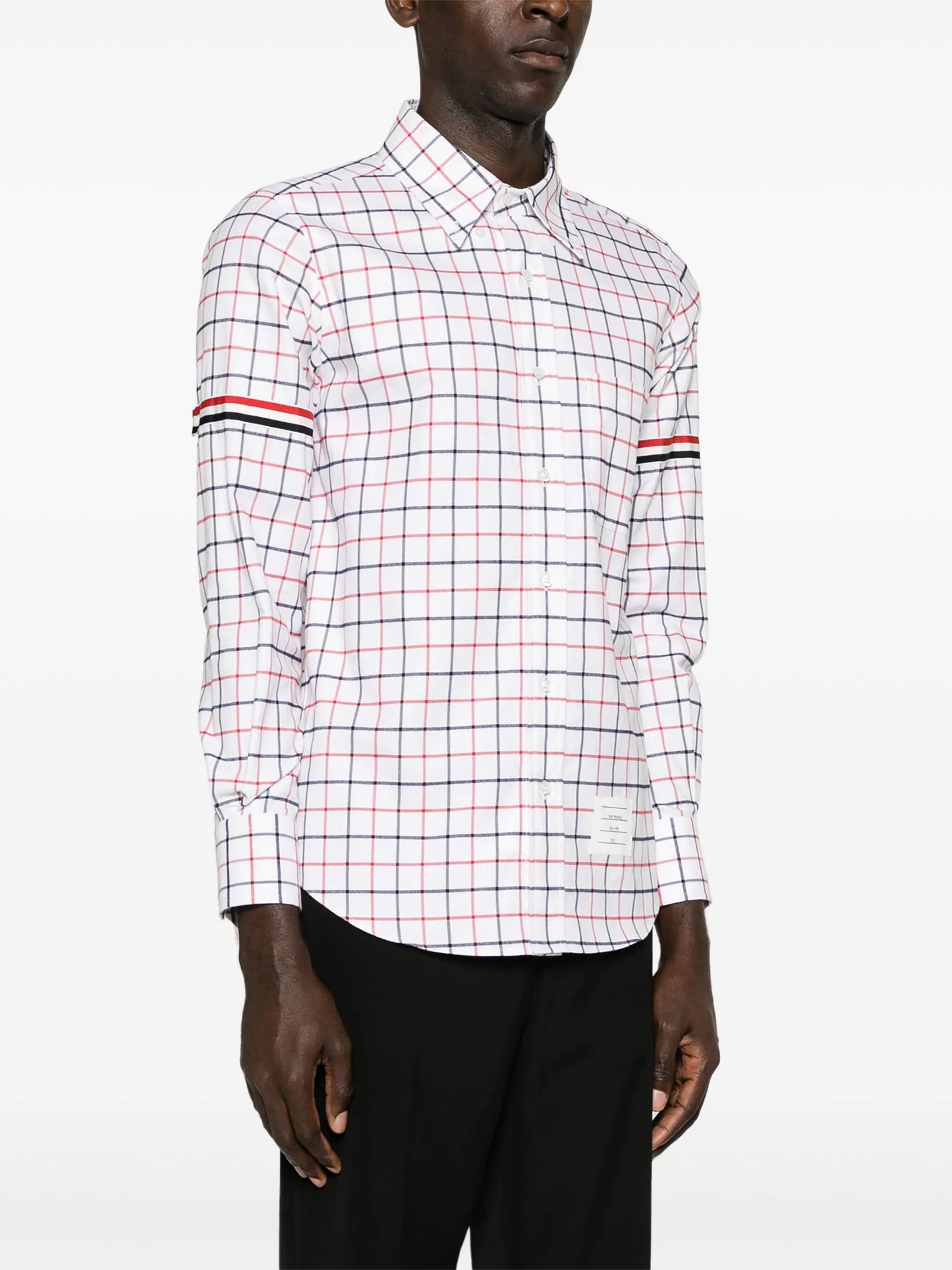 tattersall-checked cotton shirt