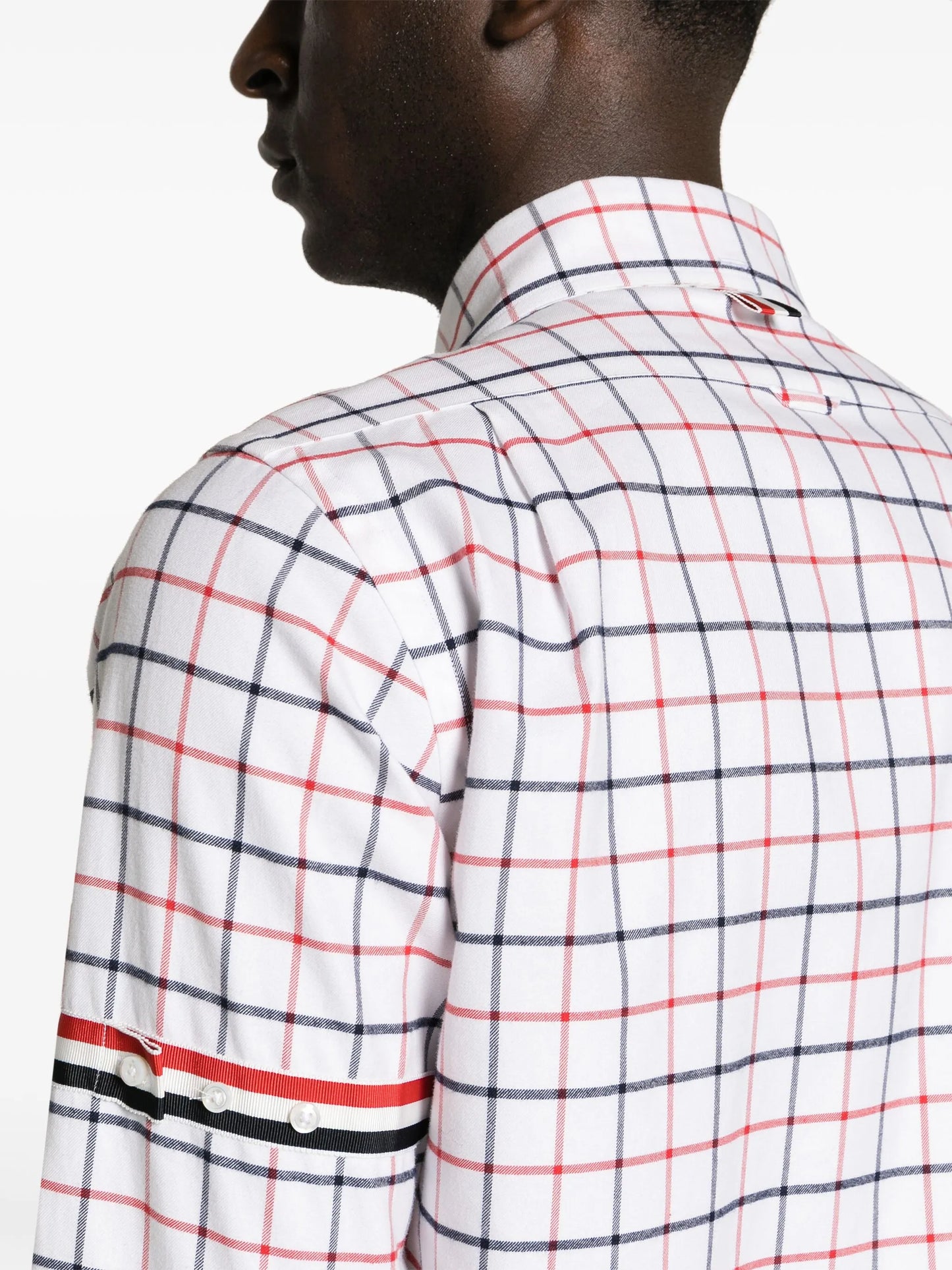 tattersall-checked cotton shirt