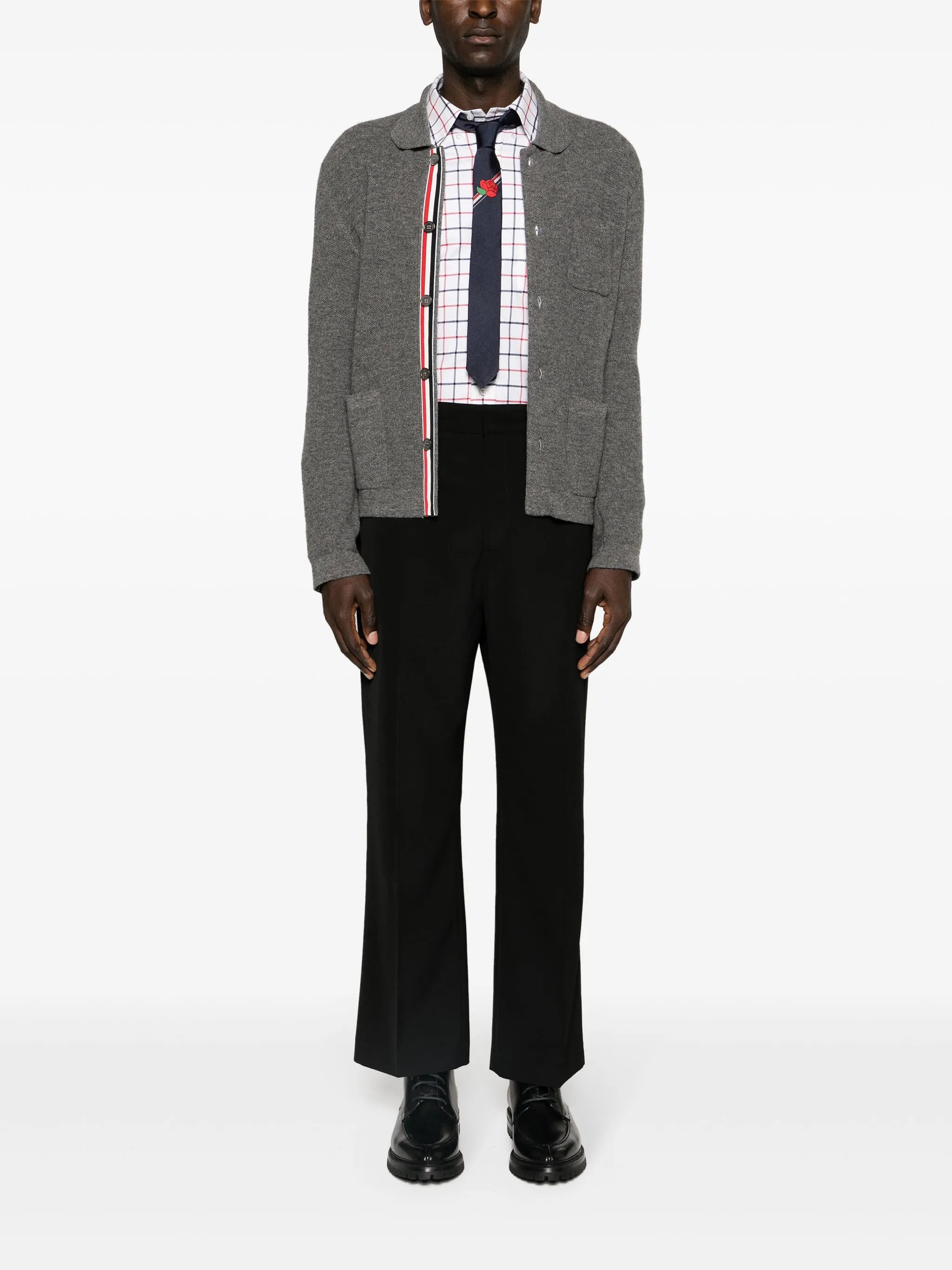 tattersall-checked cotton shirt