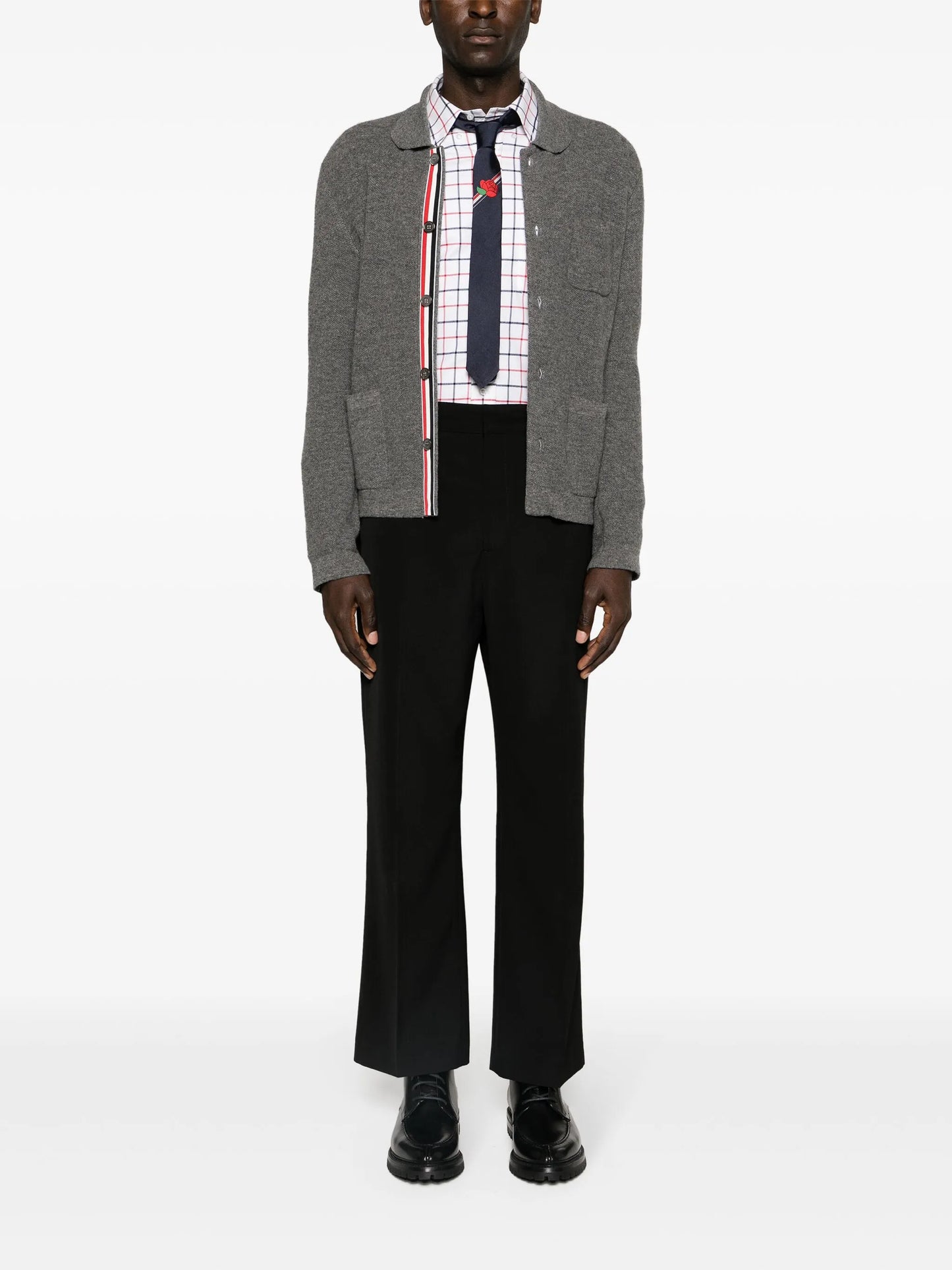 tattersall-checked cotton shirt