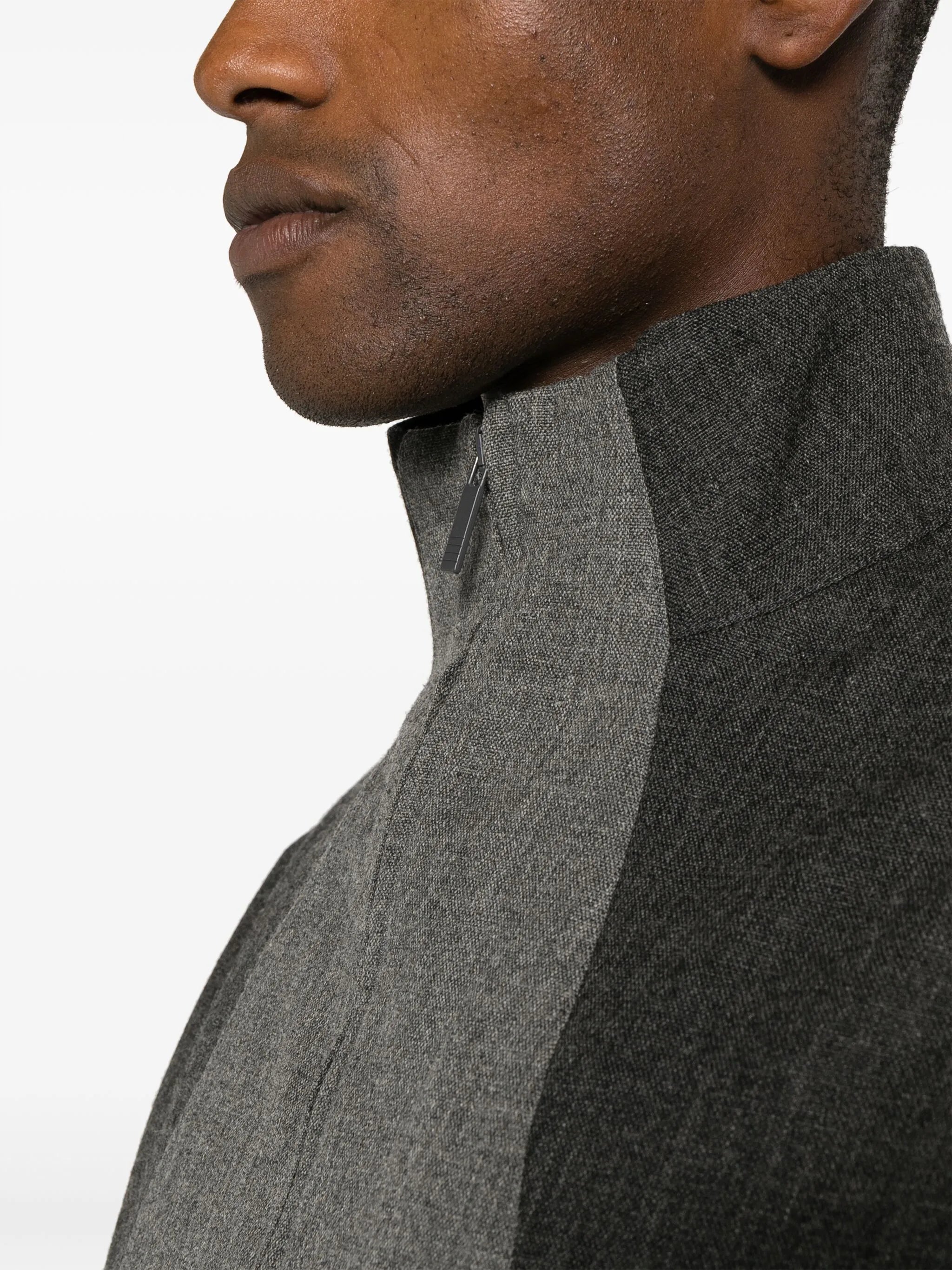 virgin wool panelled jacket