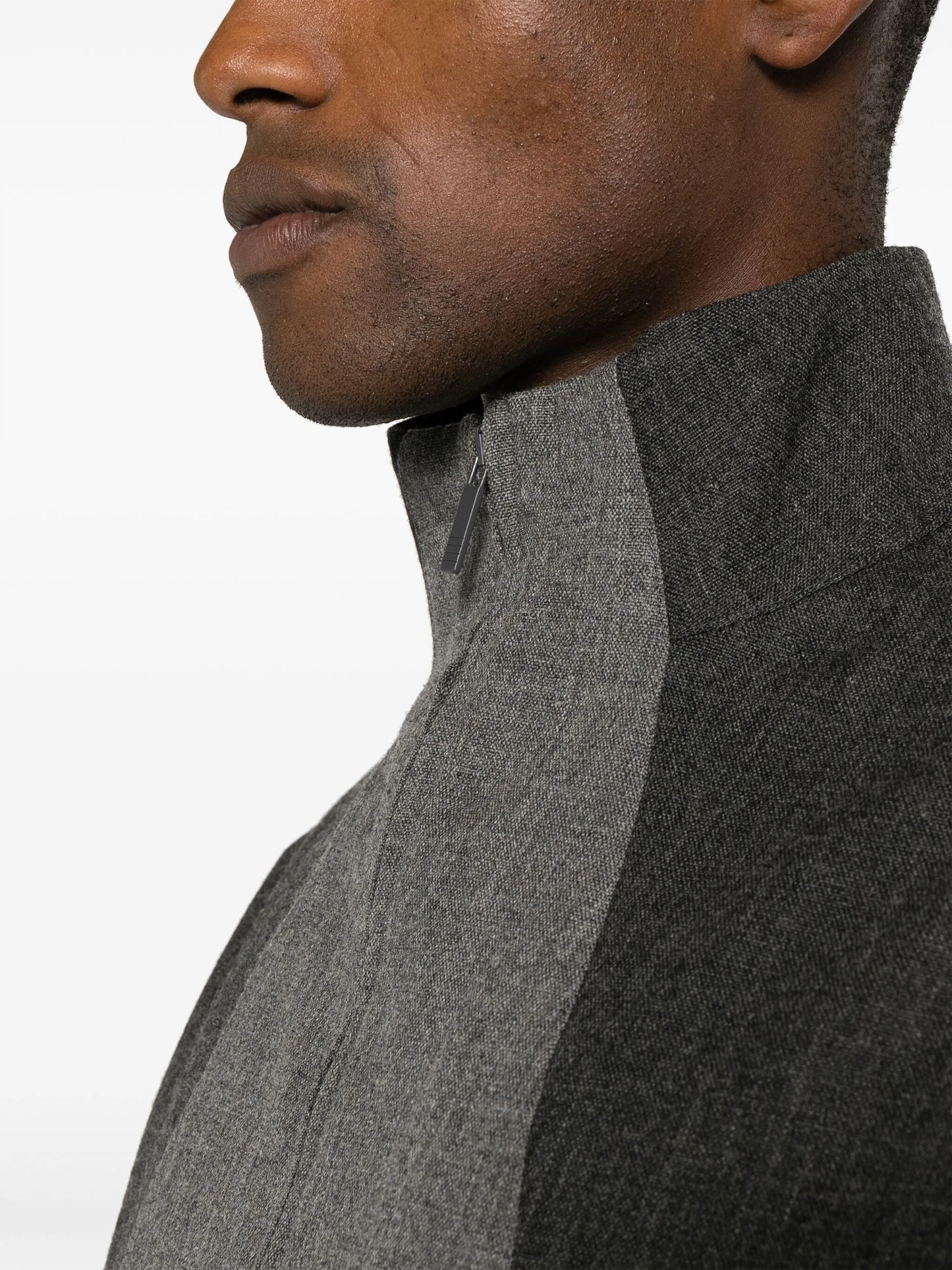 virgin wool panelled jacket