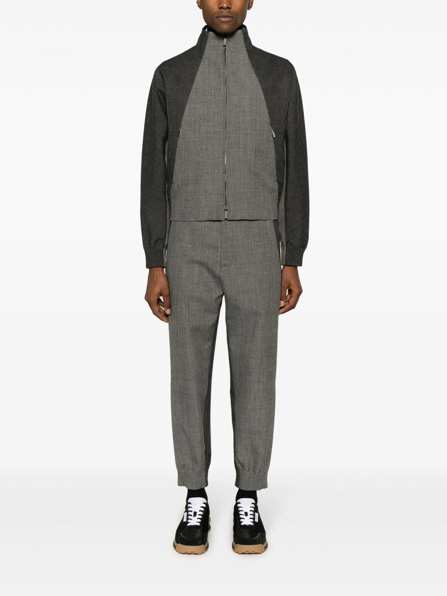 virgin wool panelled jacket