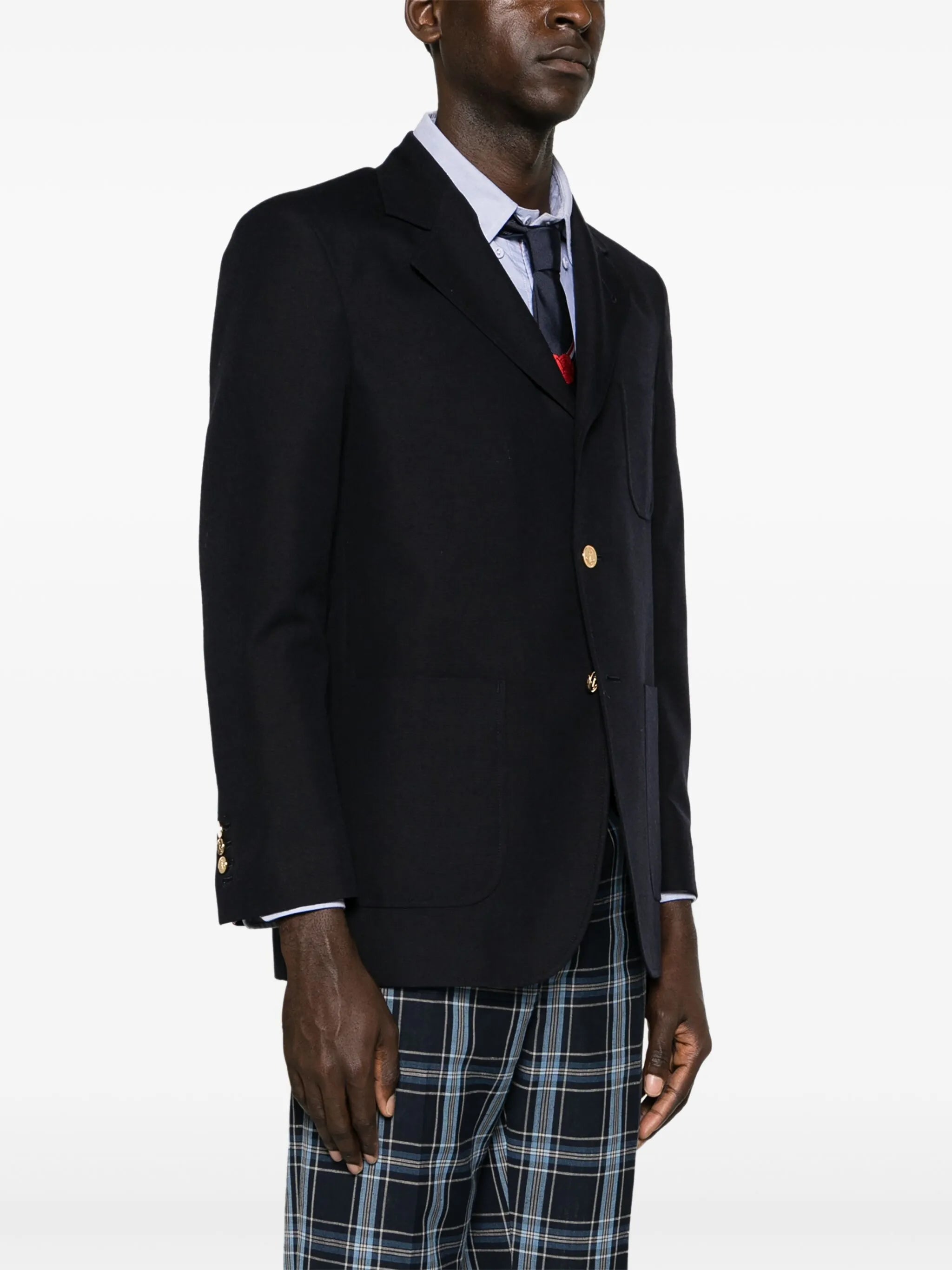 single-breasted wool blazer
