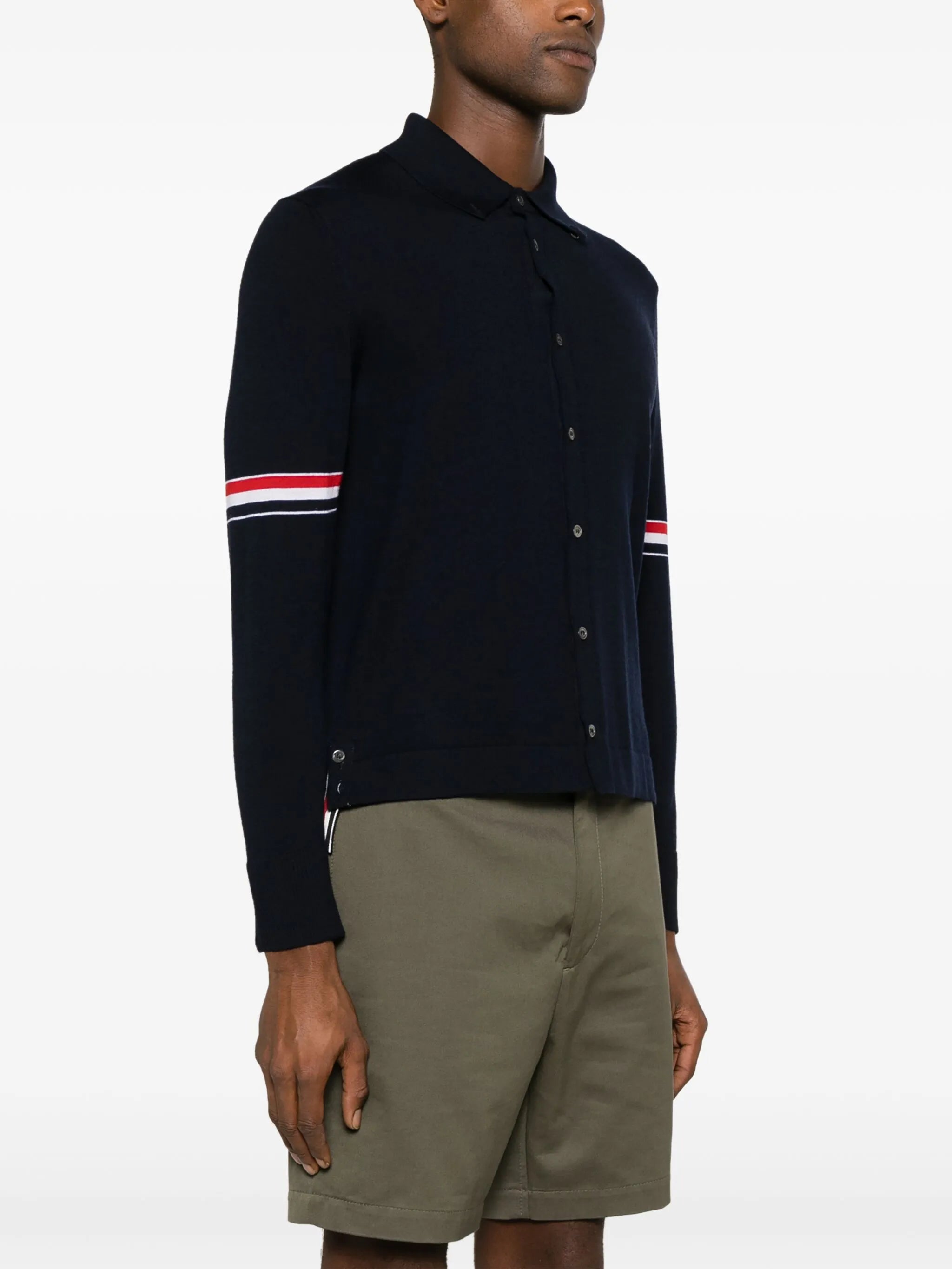 RWB stripe wool cardigan