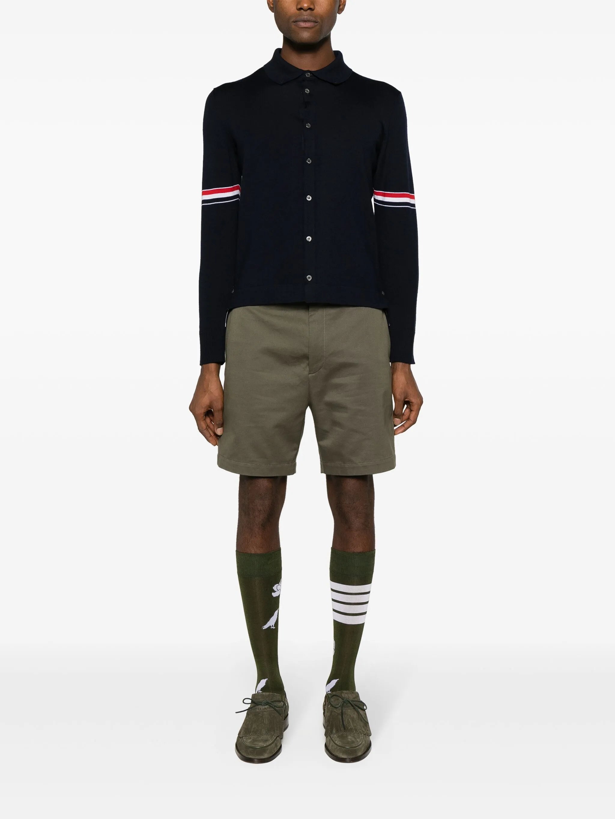 RWB stripe wool cardigan