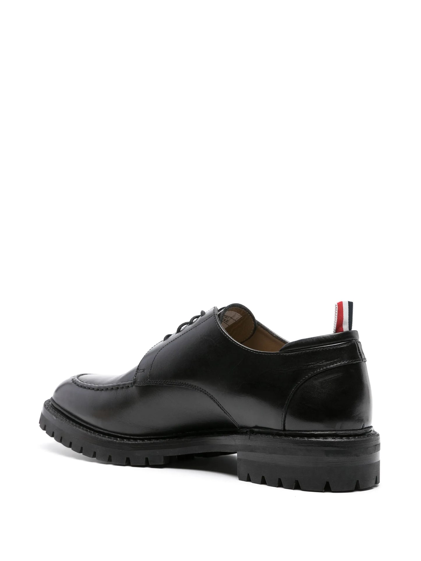almond-toe leather derby shoes