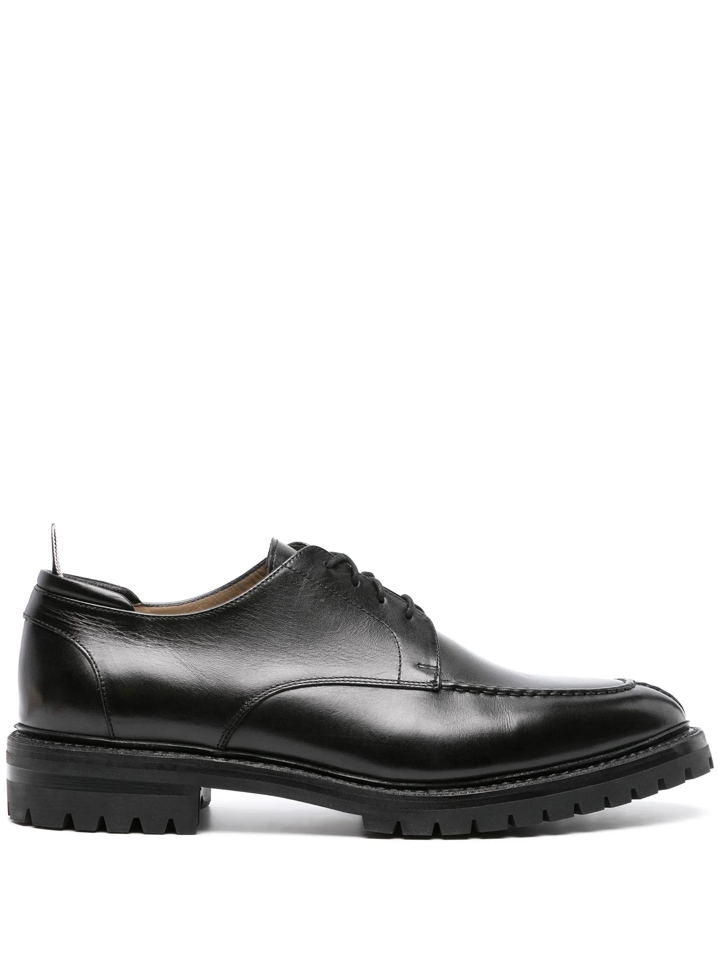 almond-toe leather derby shoes