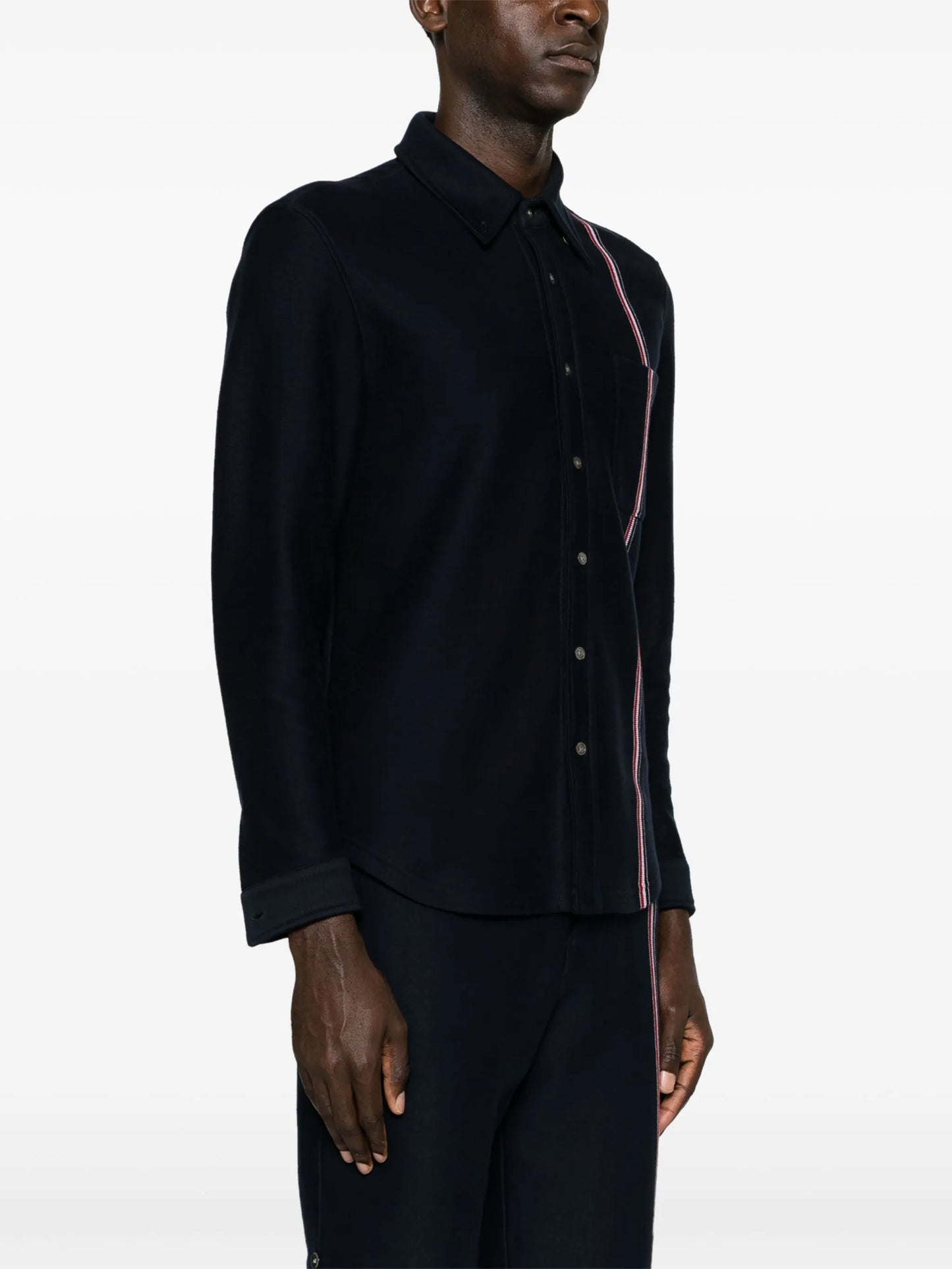RWB-stripe cotton shirt jacket